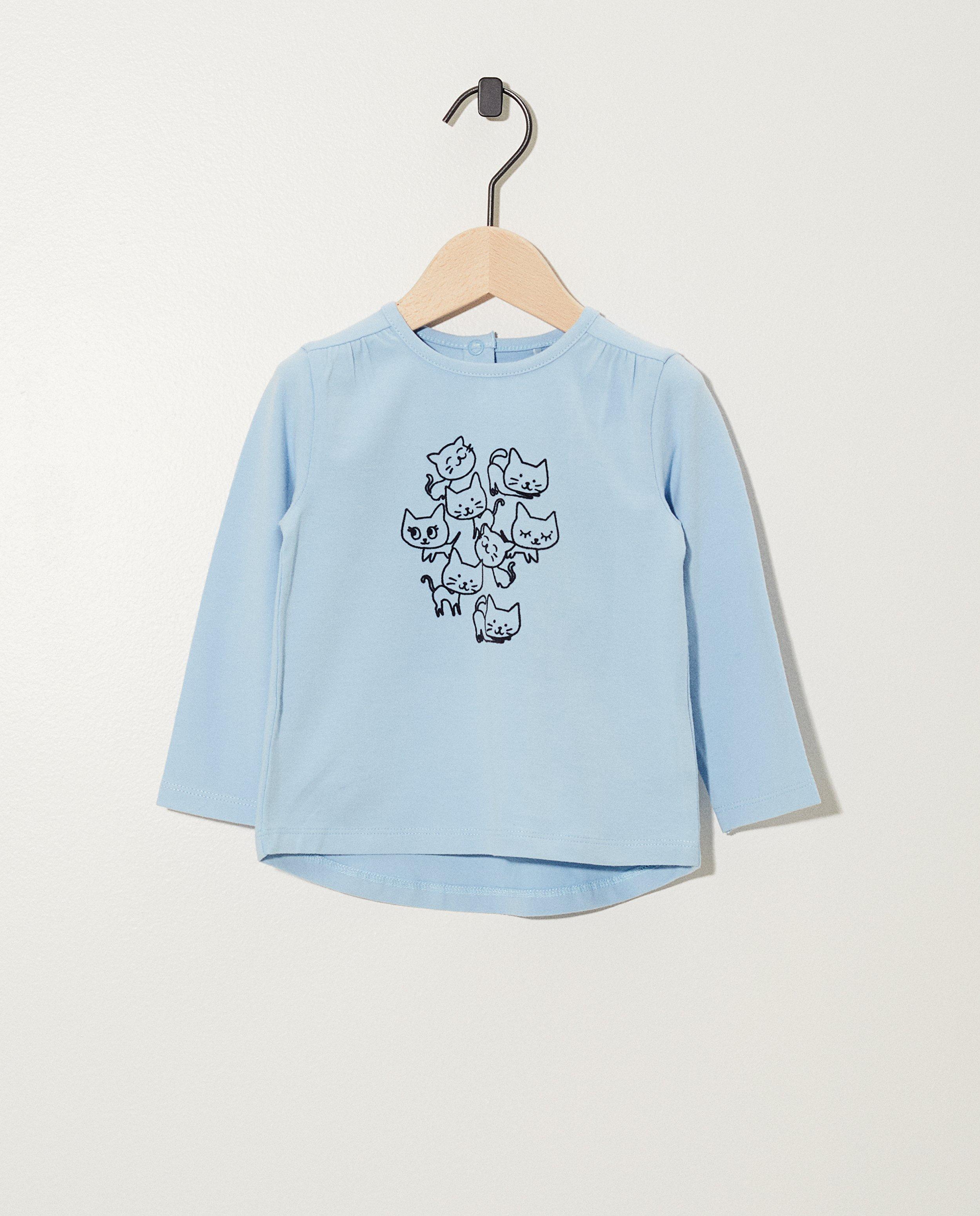 T-shirt à manches longues - imprimé de chats en velours - JBC