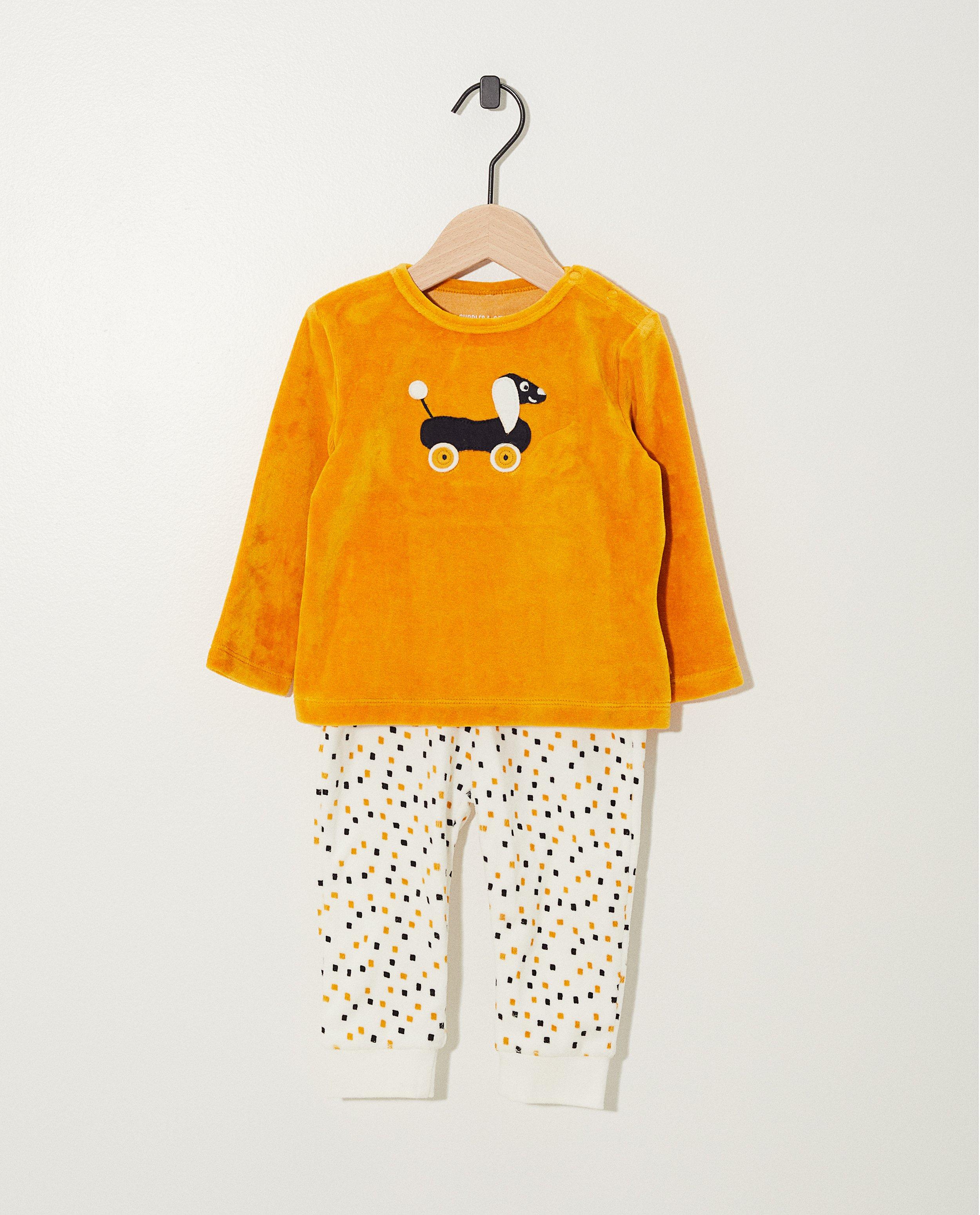 Pyjama jaune avec un chien - top + pantalon - Cuddles and Smiles