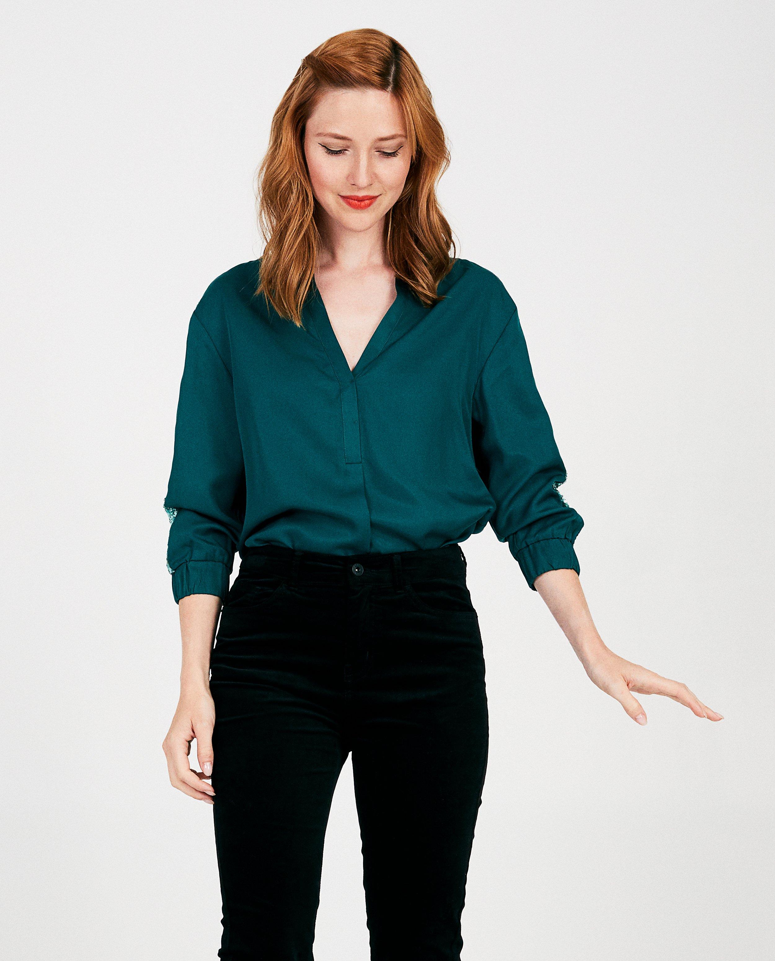 Hemden - Groene blouse van lyocell Sora