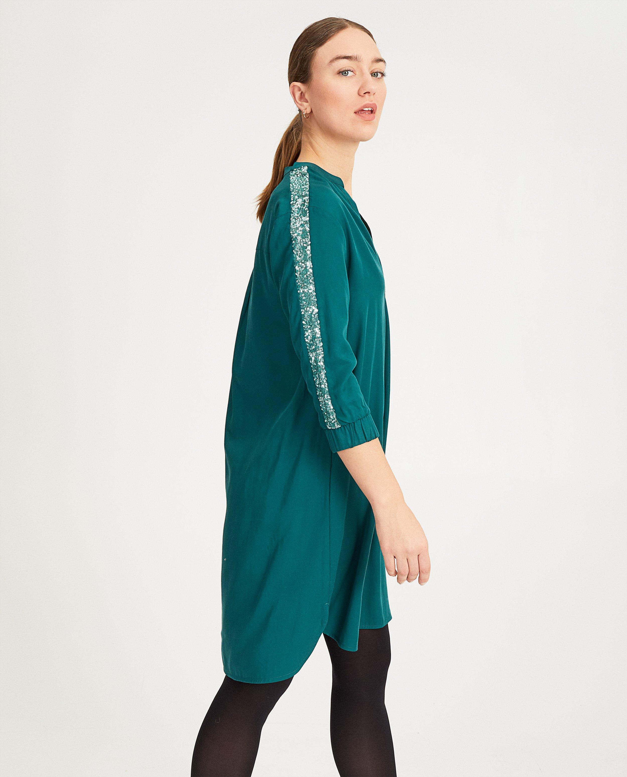 Kleedjes - Groene jurk met pailletten Sora