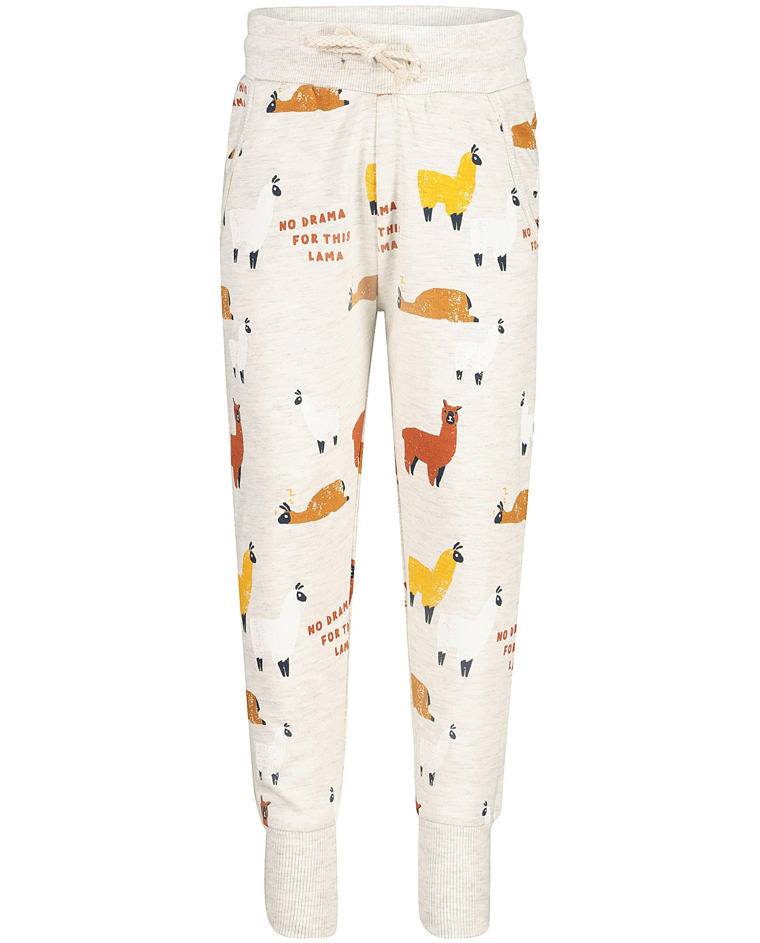 Broeken - Lichtgrijze broek met print