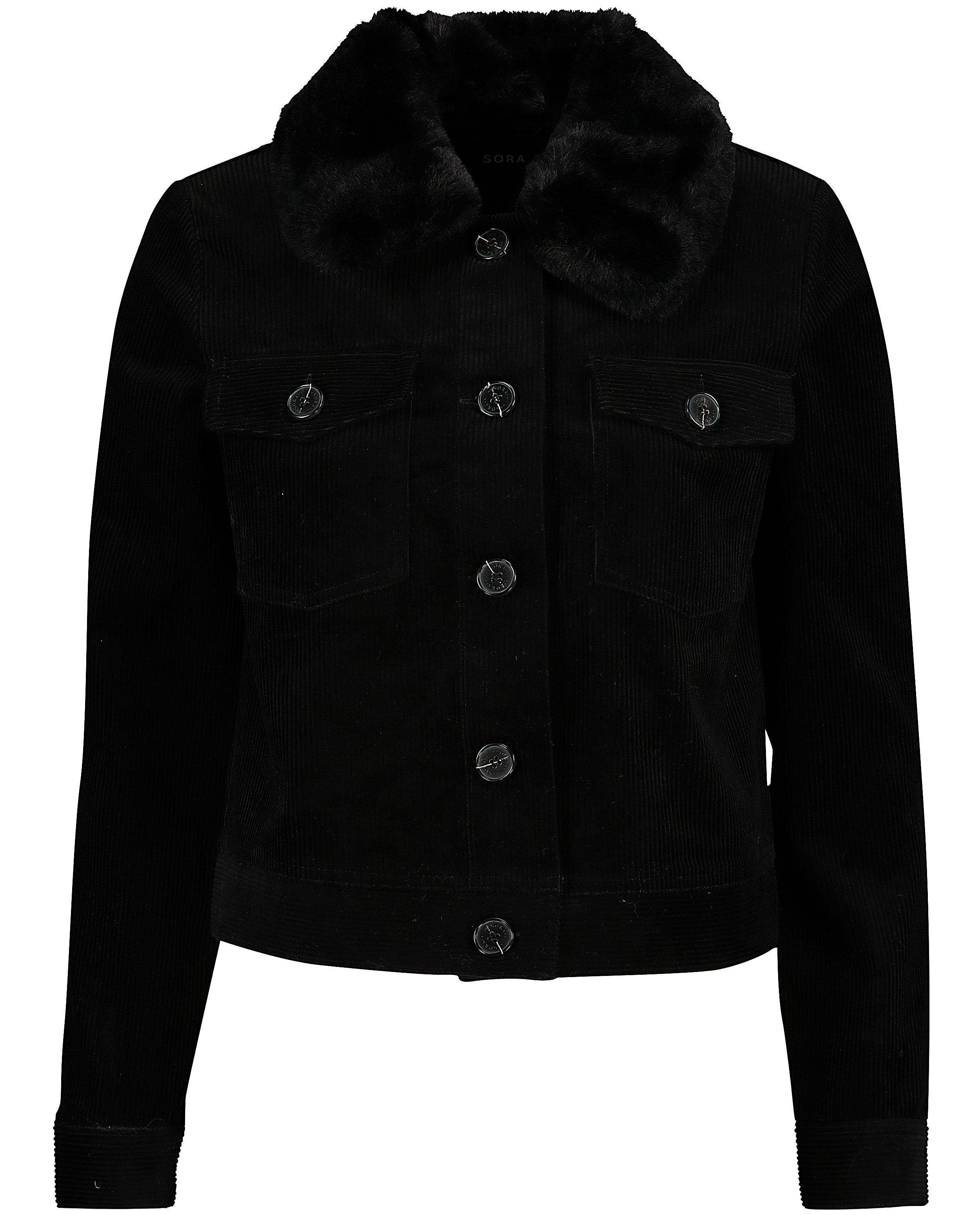 Blazers - Zwarte ribfluwelen jas Sora
