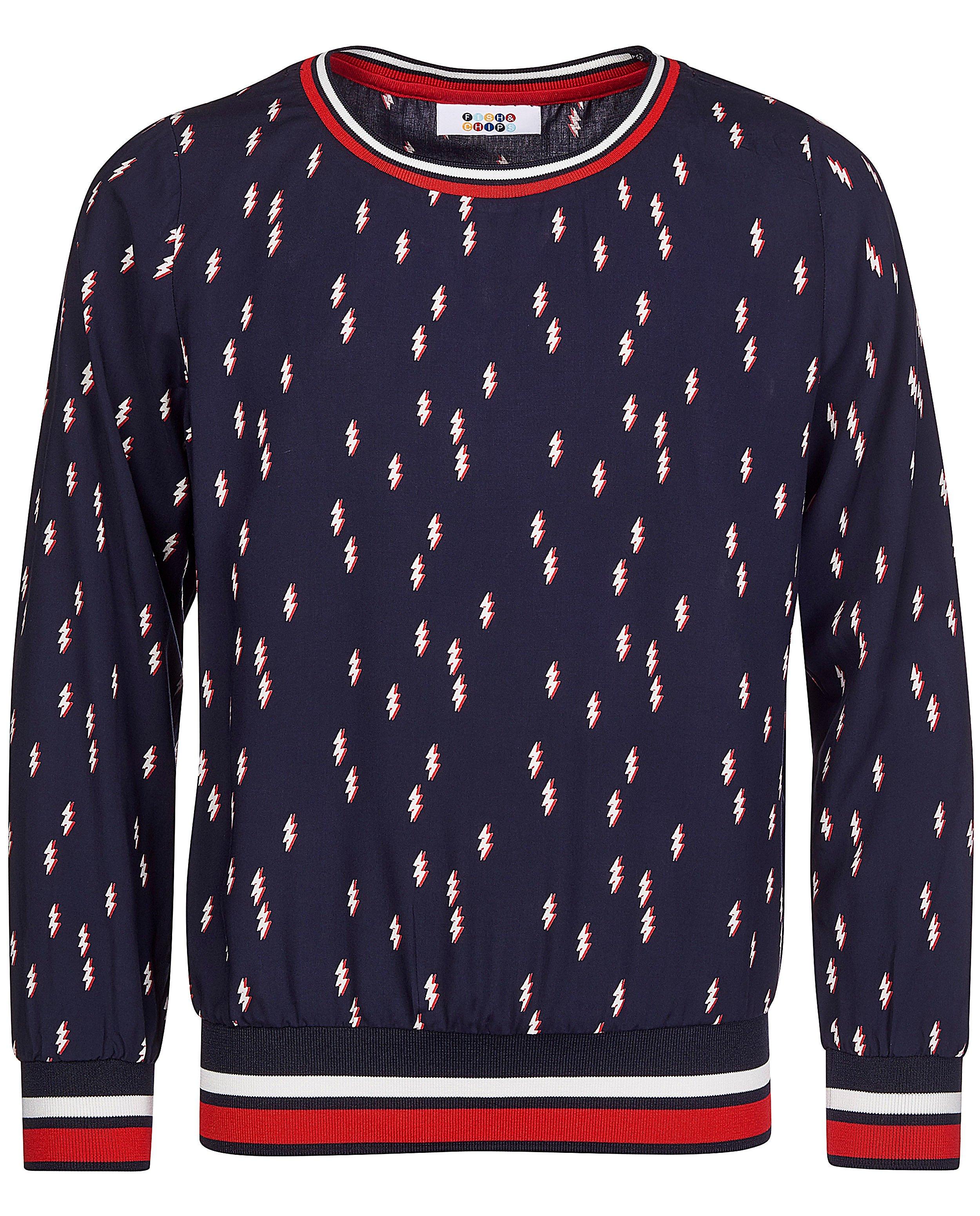 Hemden - Blauwe blouse met bliksemschichten