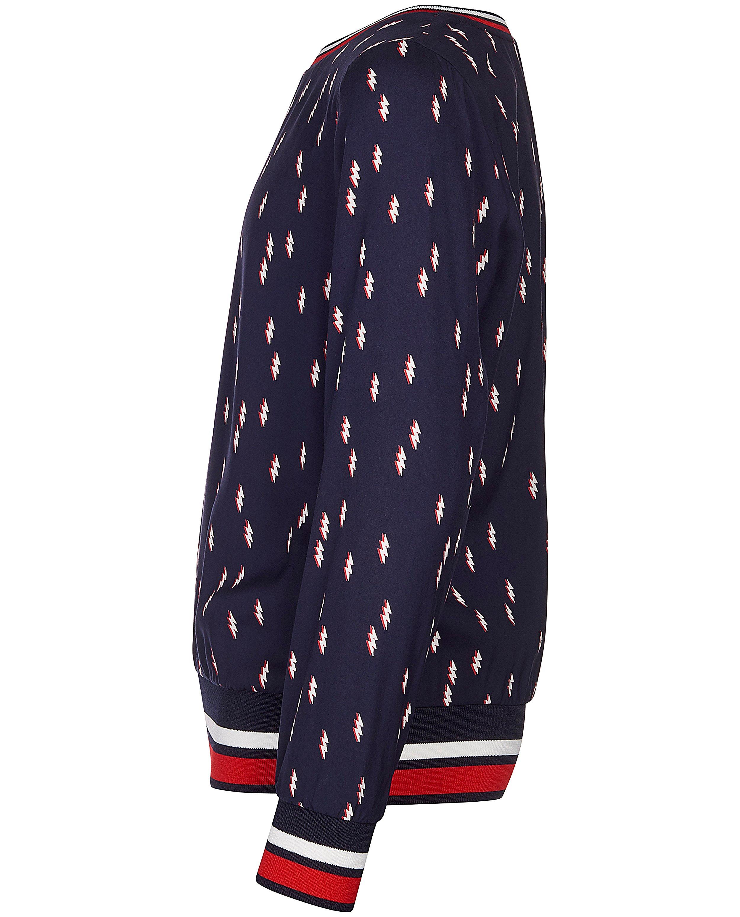 Hemden - Blauwe blouse met bliksemschichten