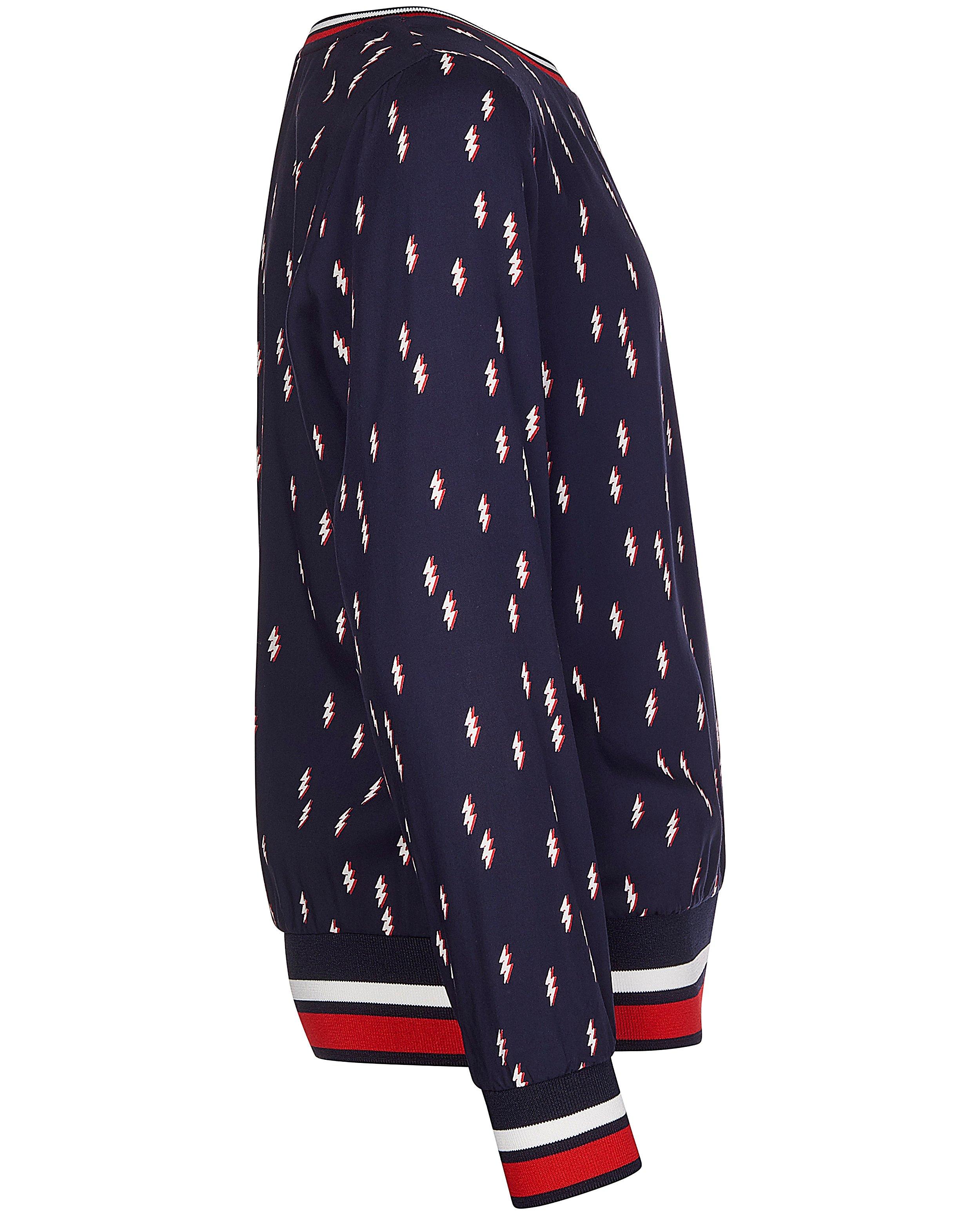 Hemden - Blauwe blouse met bliksemschichten