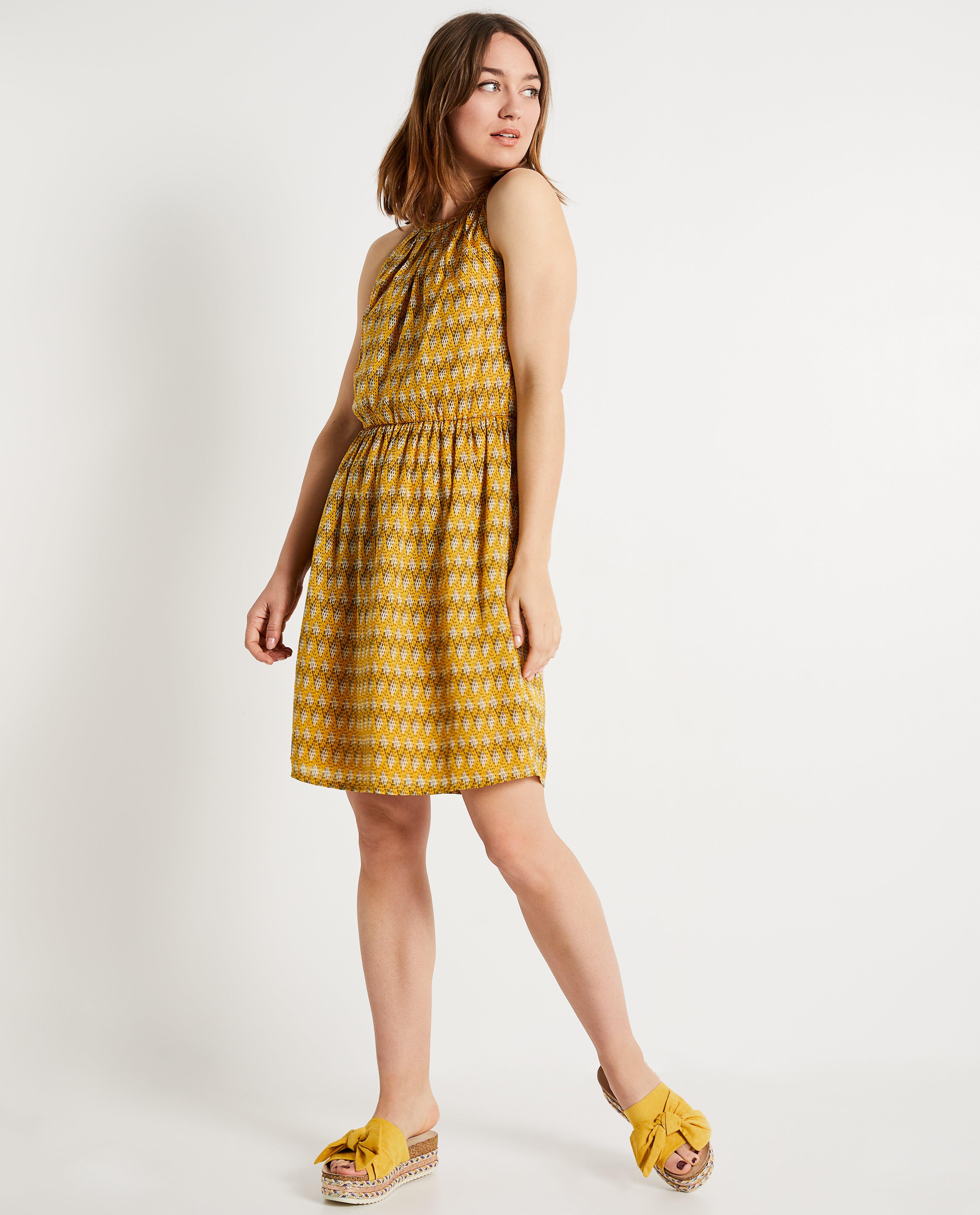 Robe jaune - imprimé intégral - JBC