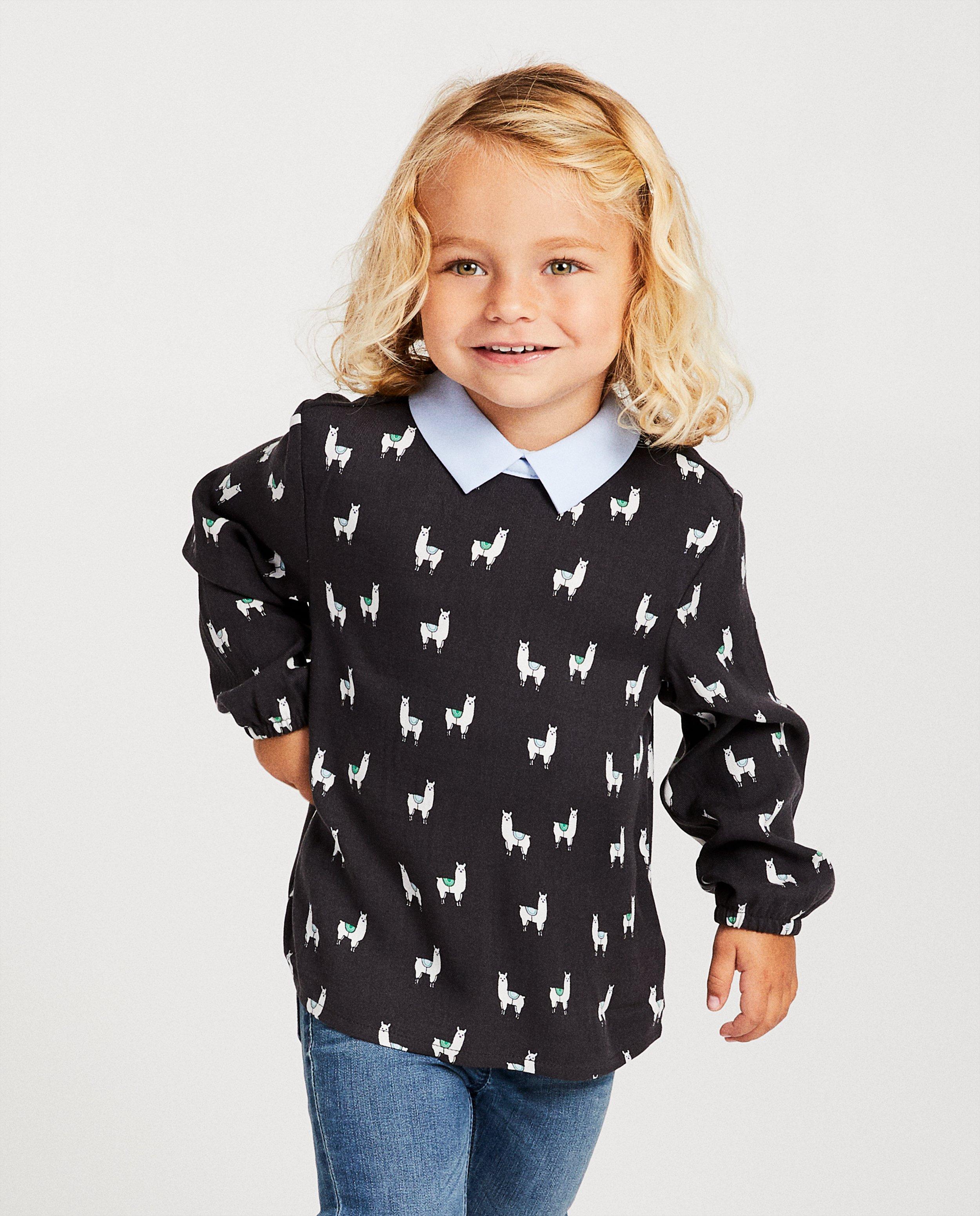 Hemden - Donkergrijze blouse met print