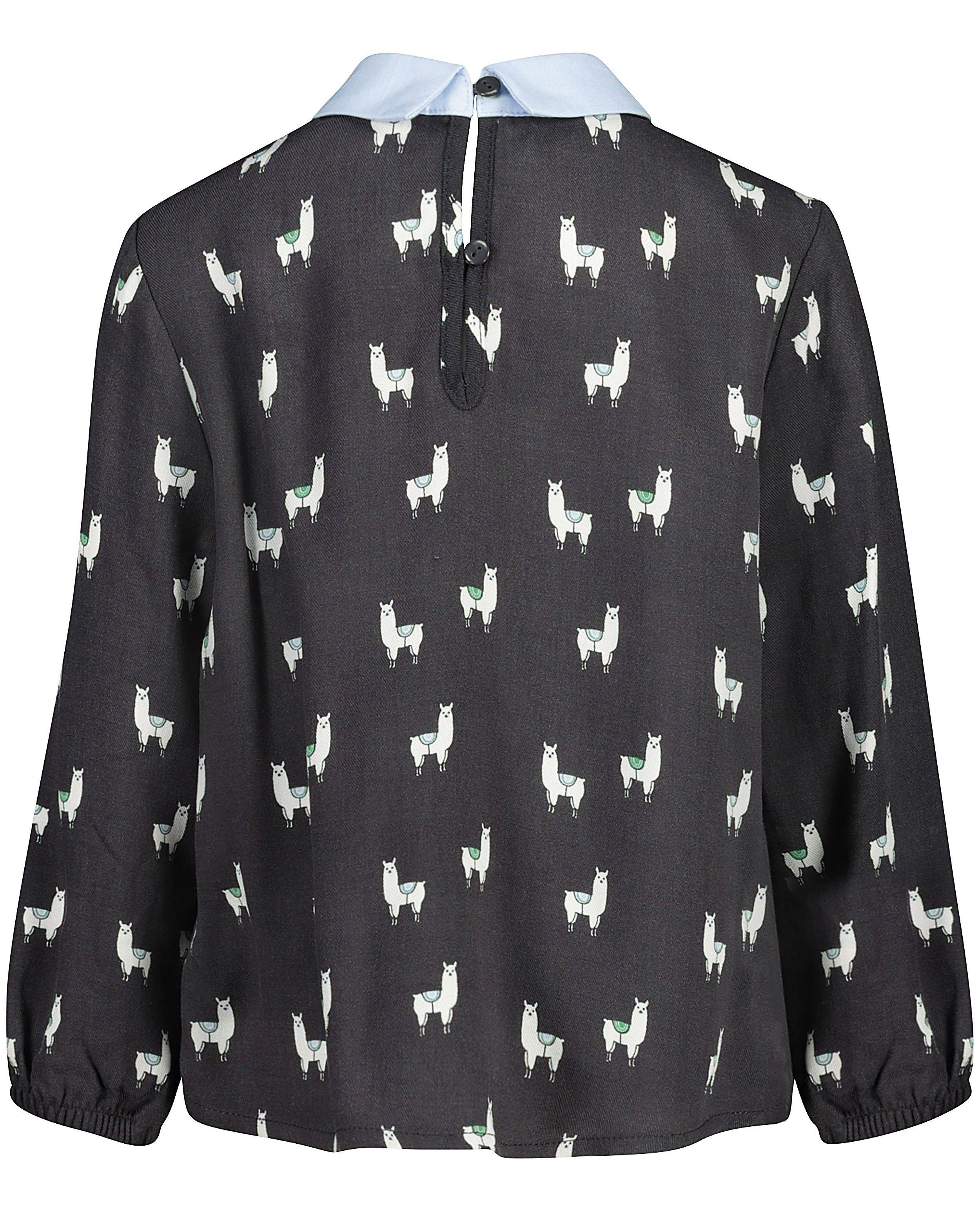 Hemden - Donkergrijze blouse met print