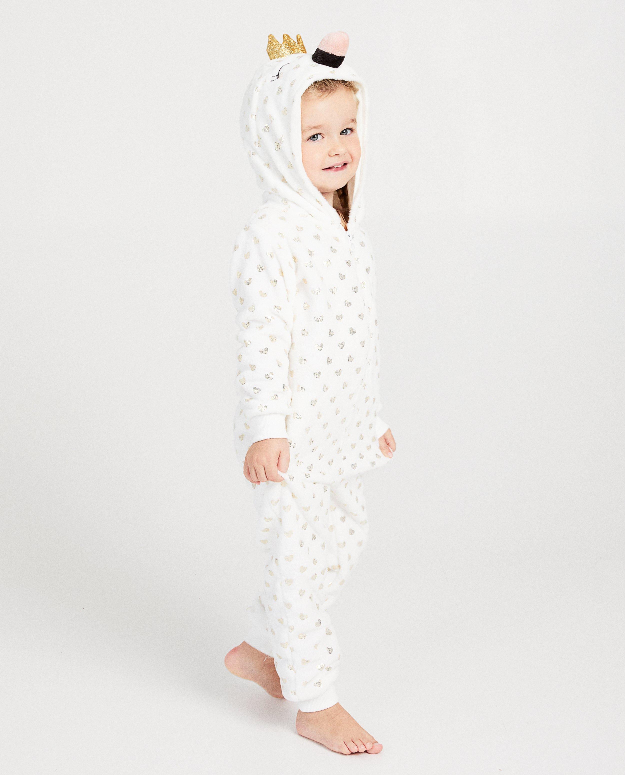 Nachtkleding - Witte hartjes onesie