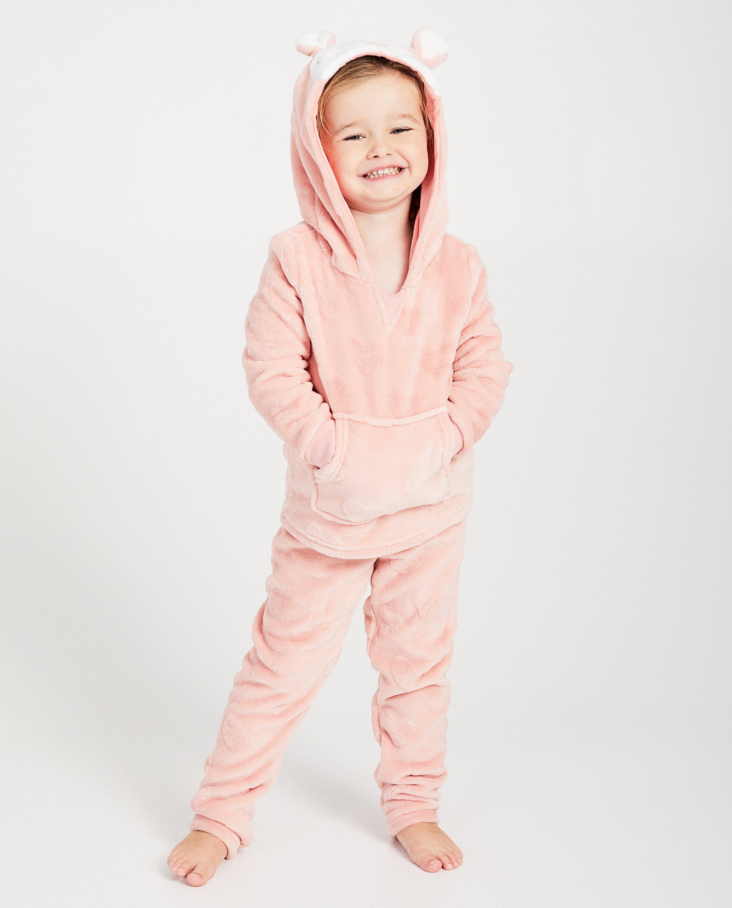 Nachtkleding - Roze faux-fur pyjama