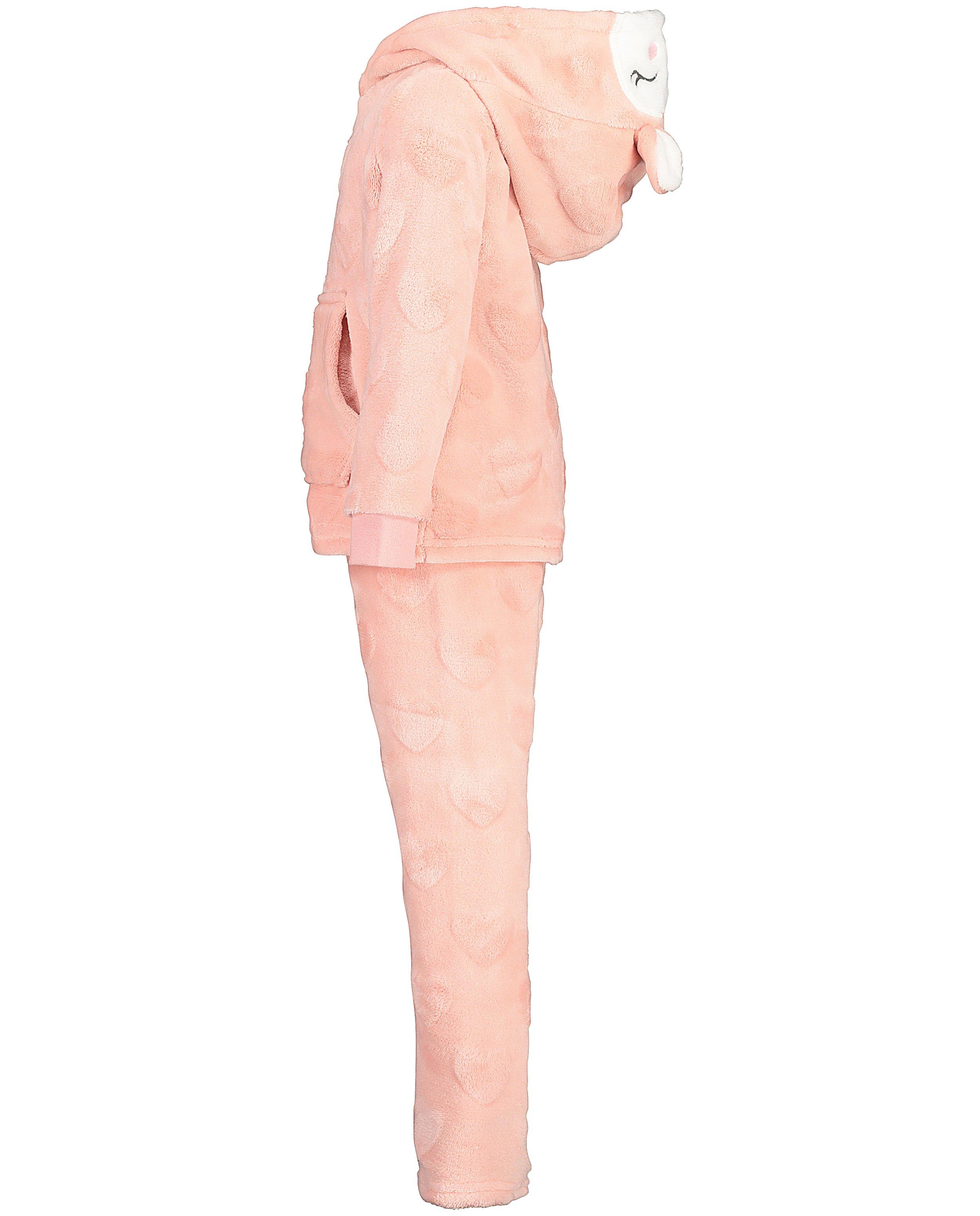 Nachtkleding - Roze faux-fur pyjama