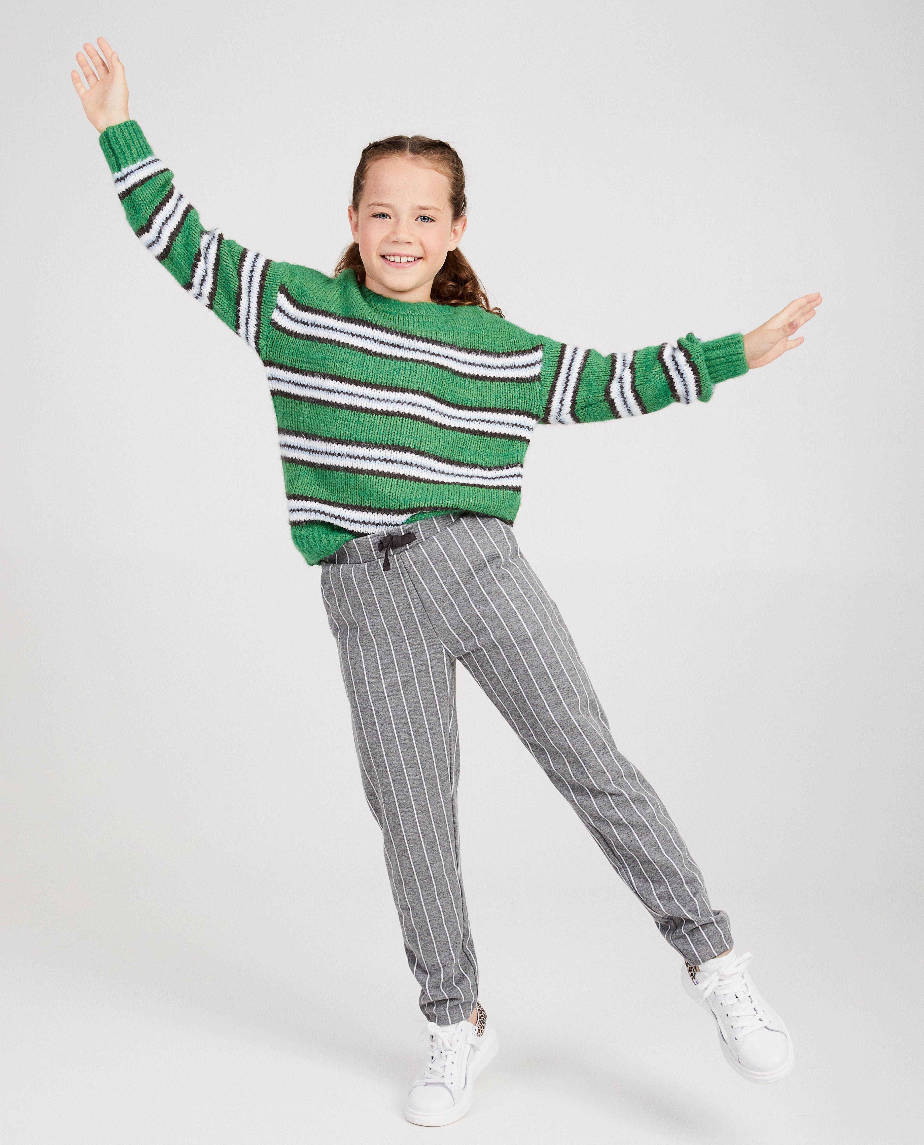 Grijze broek met witte strepen - allover - JBC