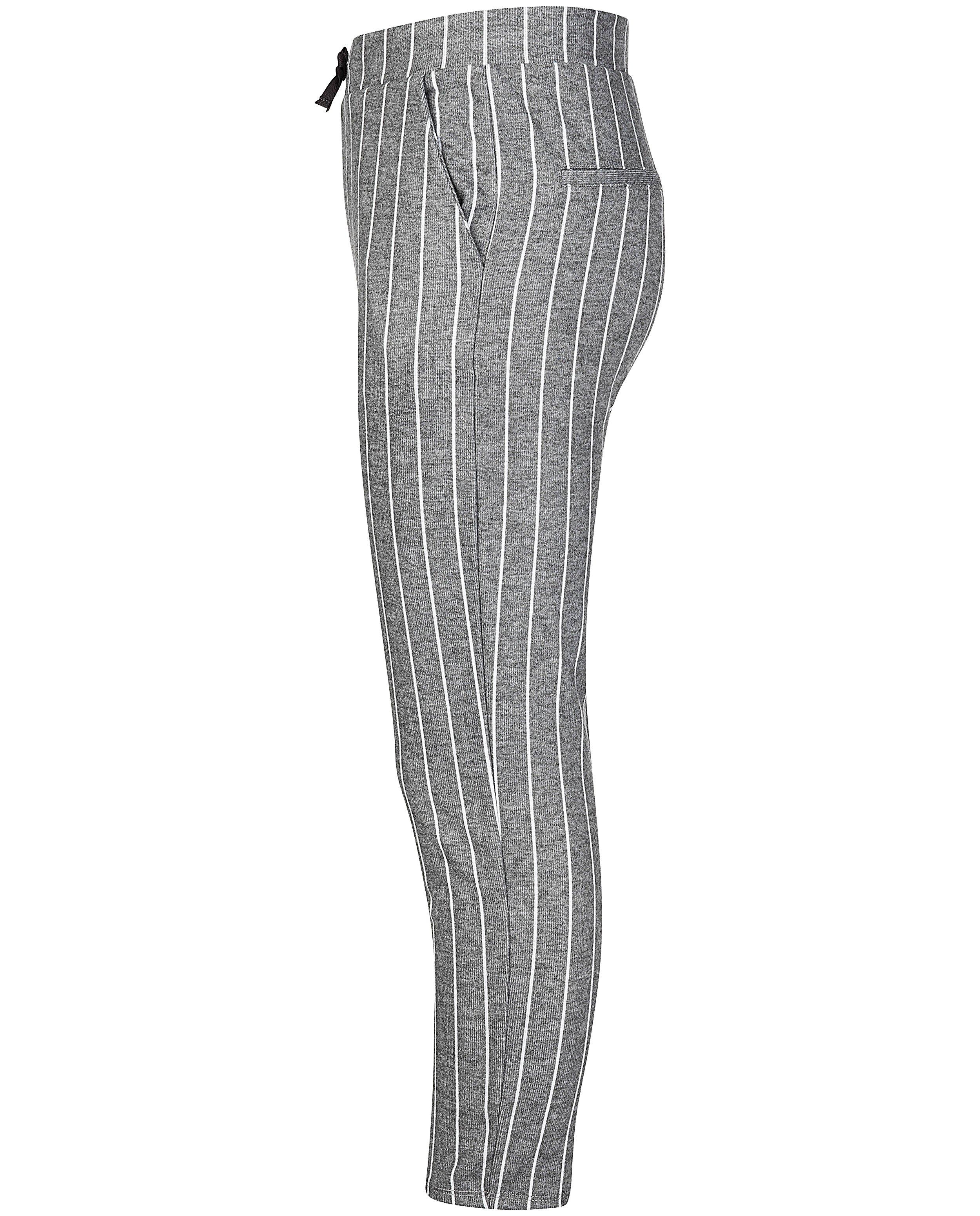 Grijze broek met witte strepen