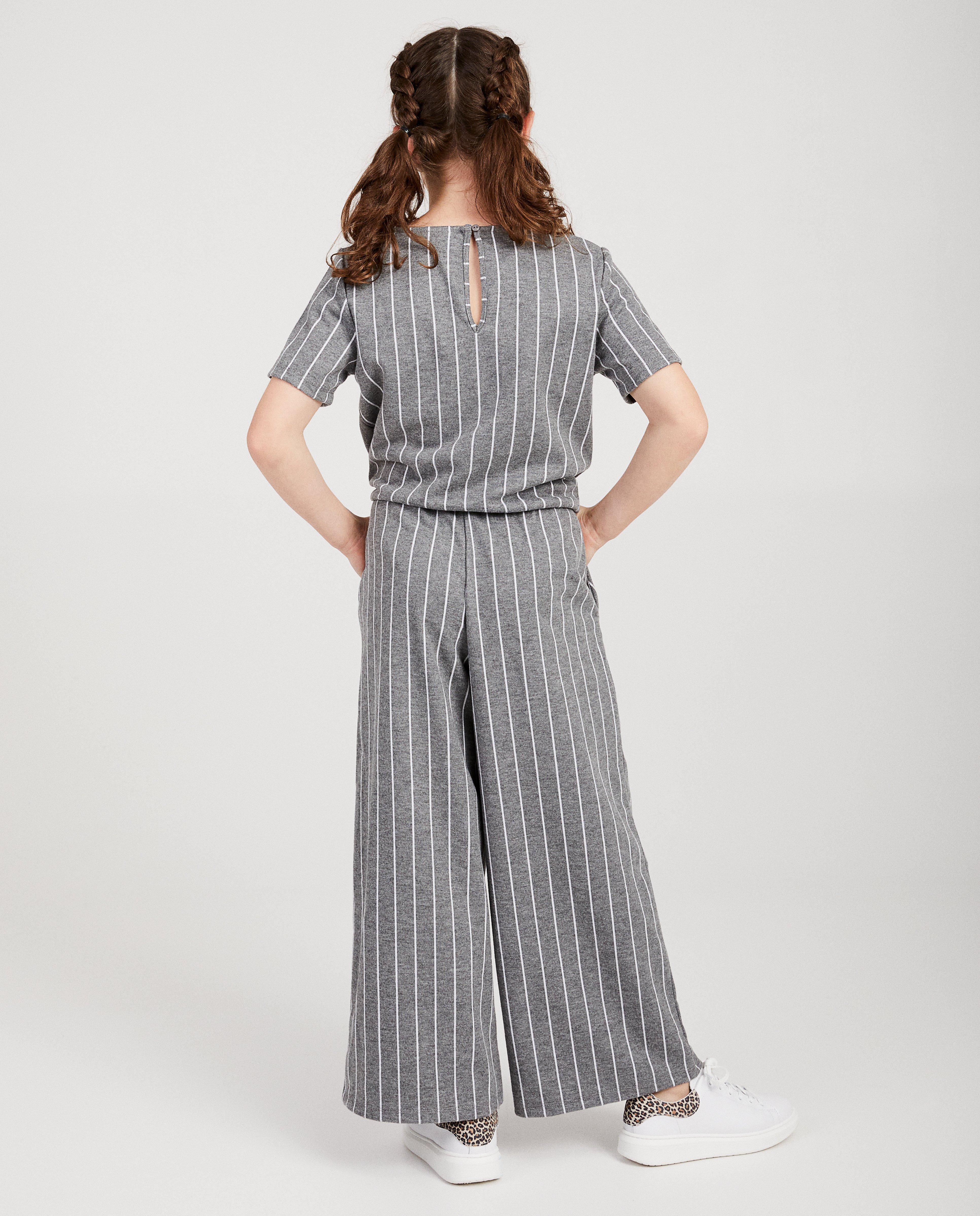 Jumpsuits - Grijze jumpsuit met witte strepen