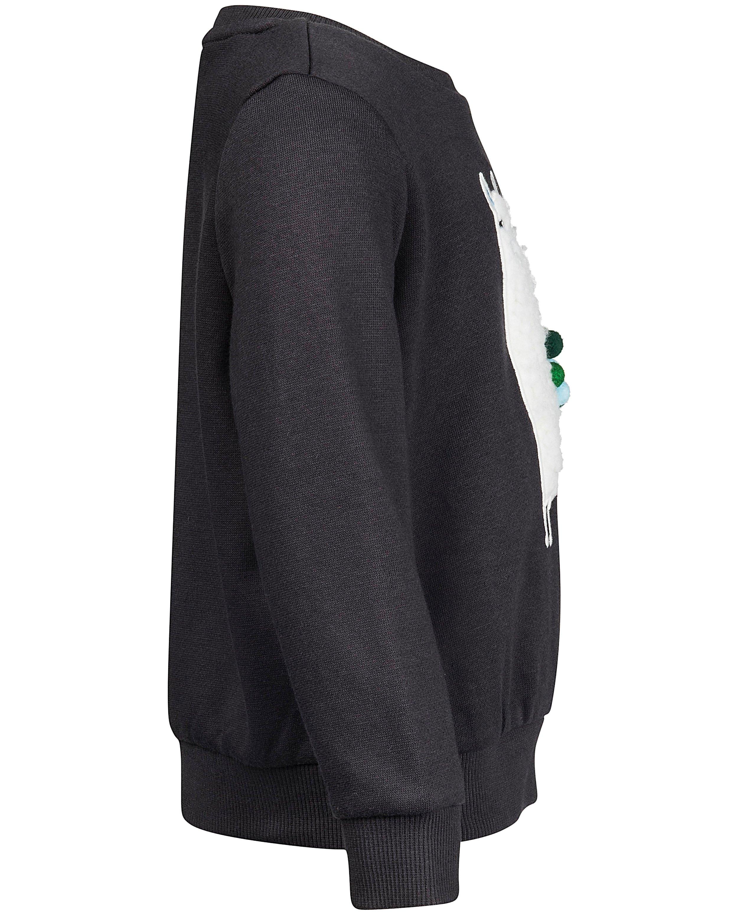 Sweats - Pull anthracite avec un lama