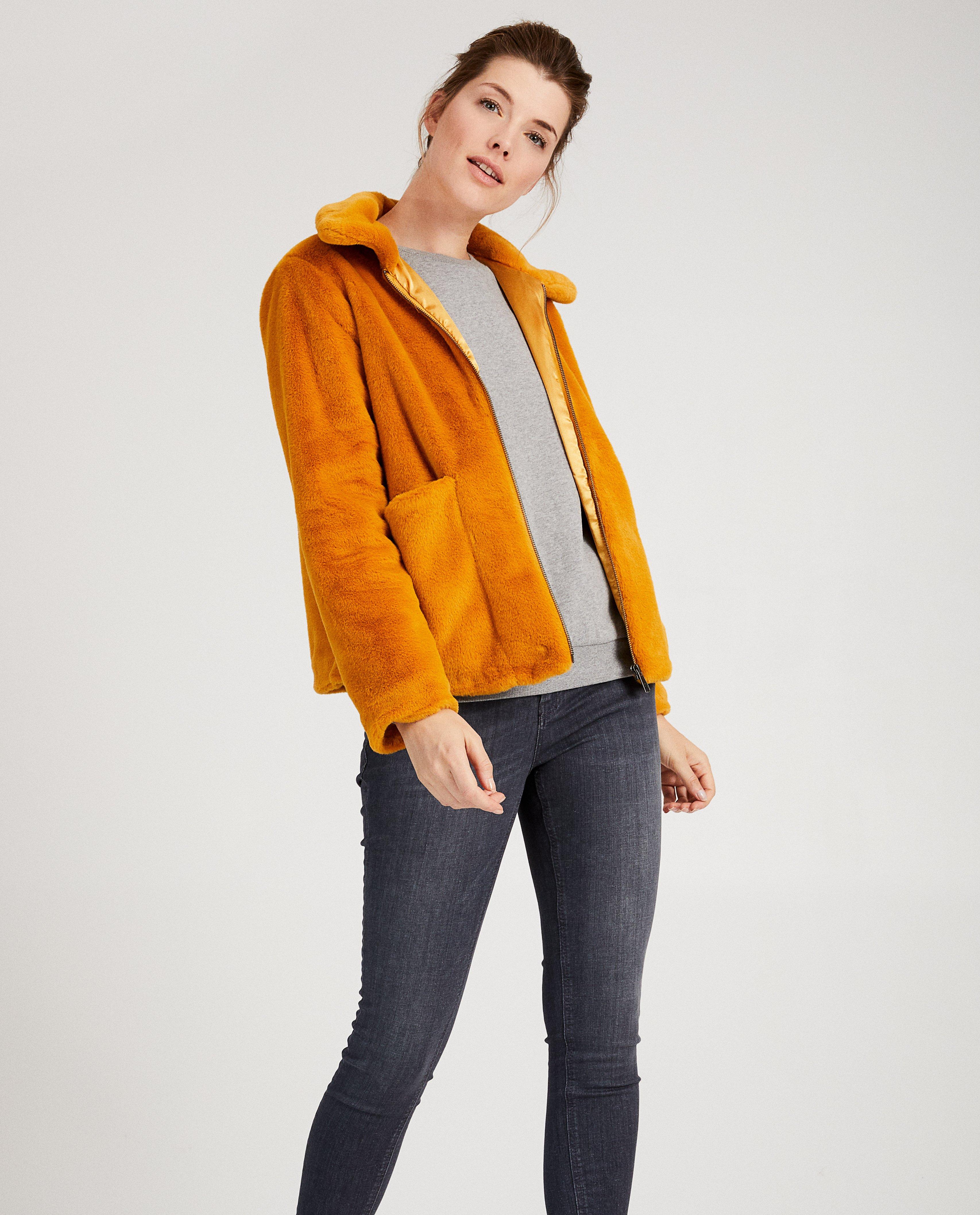 Blazers - Veste ocre, fausse fourrure Sora