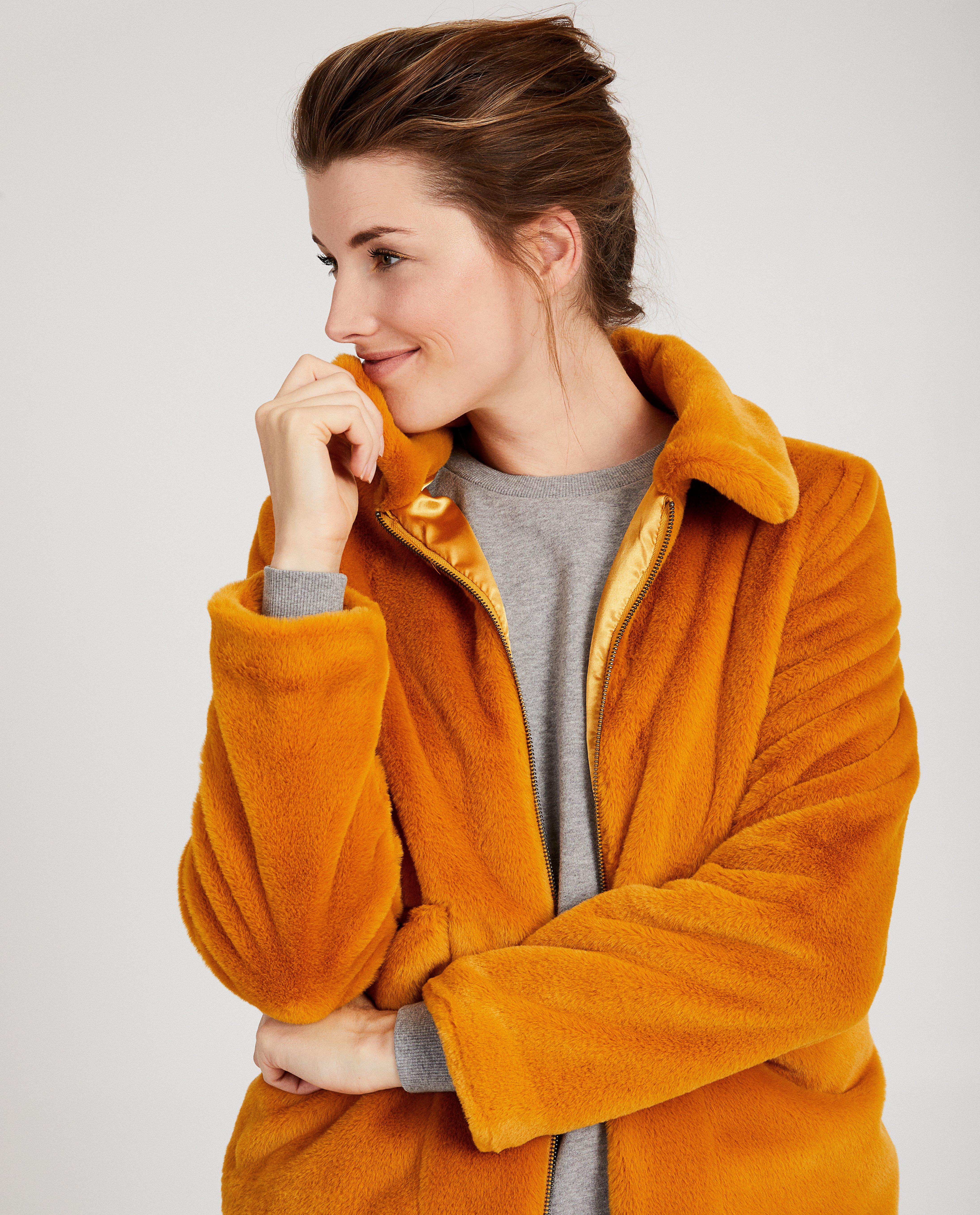Blazers - Veste ocre, fausse fourrure Sora