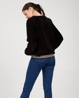 Sweaters - Zwarte faux-fur trui