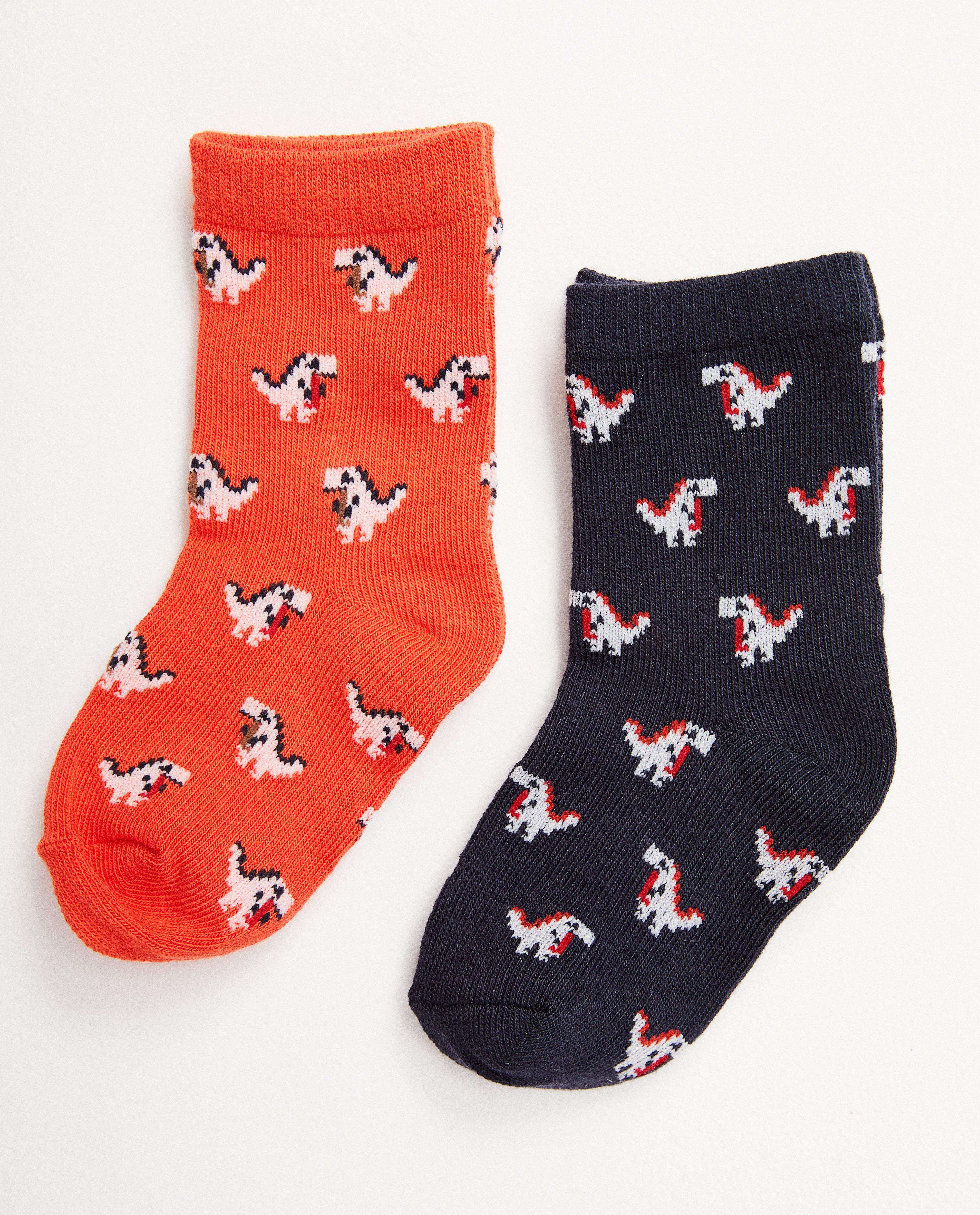 Set van 2 babykousjes met print - in rood en blauw - JBC