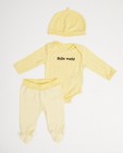 Set jaune en coton bio - 3 pièces - Newborn 50-68