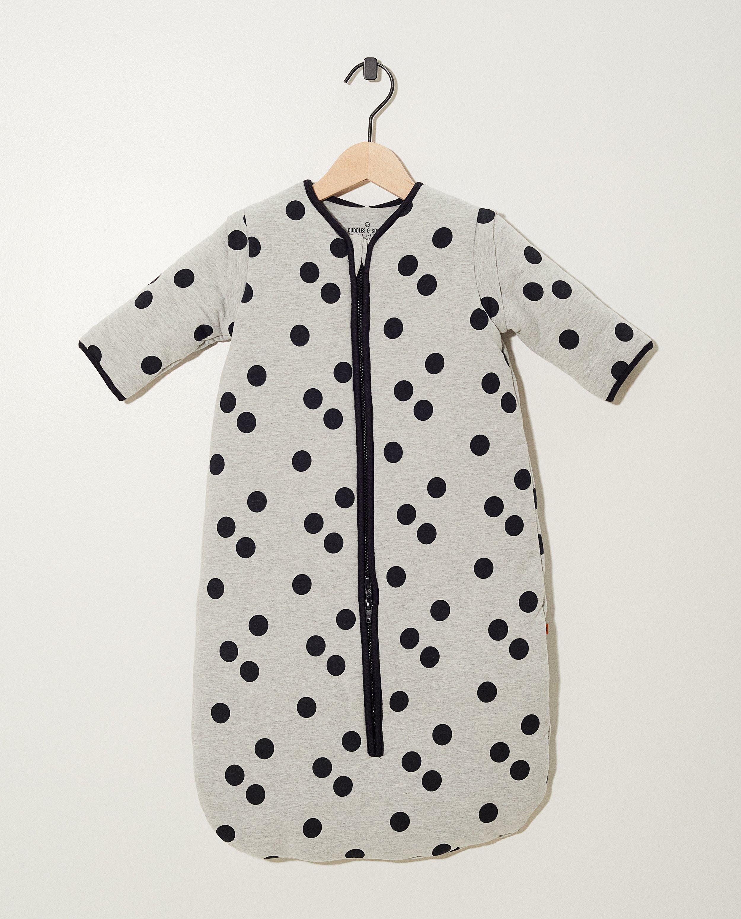 Sac de couchage gris en coton bio - imprimé intégral - Cuddles and Smiles