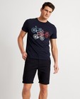 T-shirts - Donkerblauw T-shirt met fietsprint