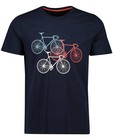 T-shirts - Donkerblauw T-shirt met fietsprint