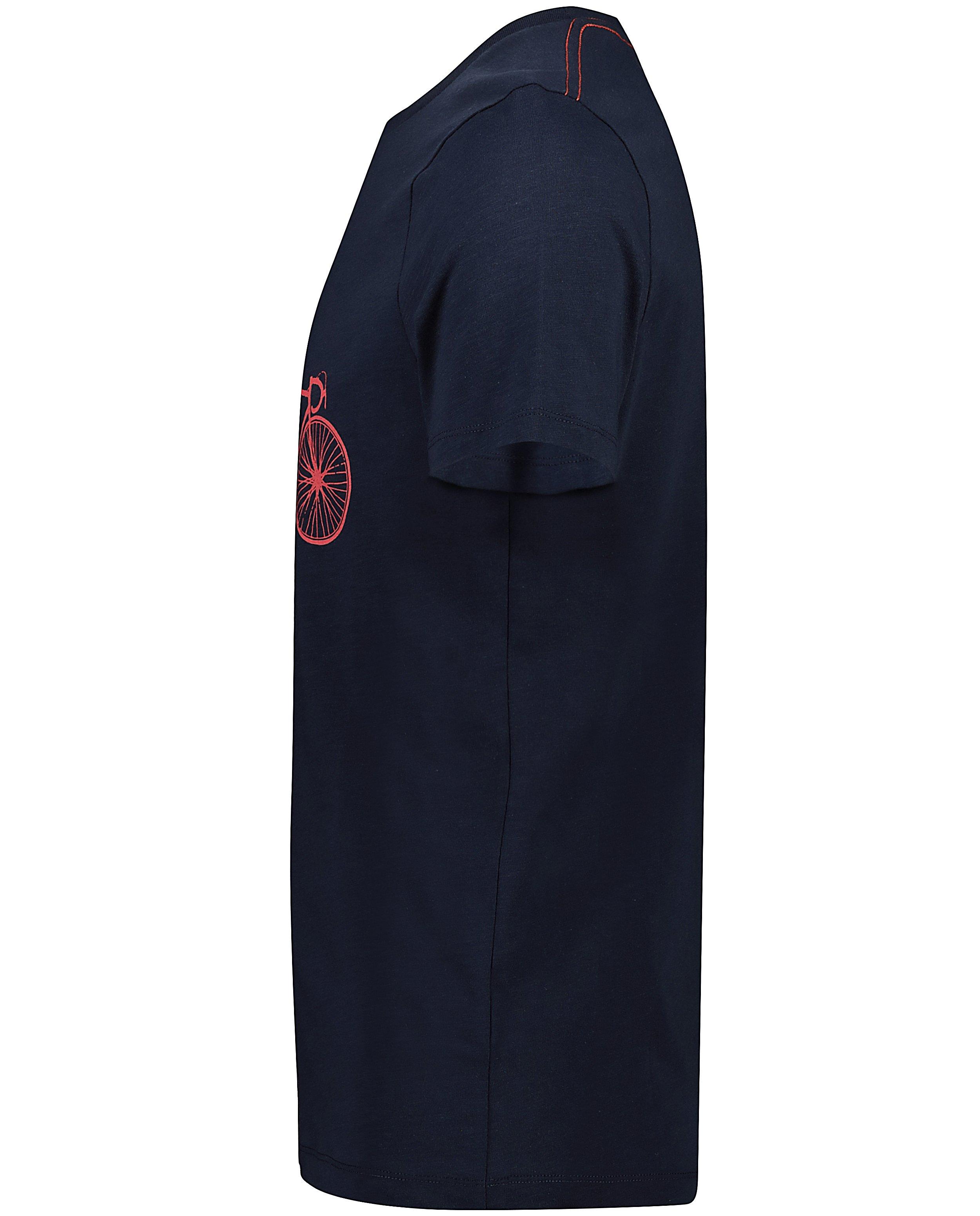 T-shirts - Donkerblauw T-shirt met fietsprint