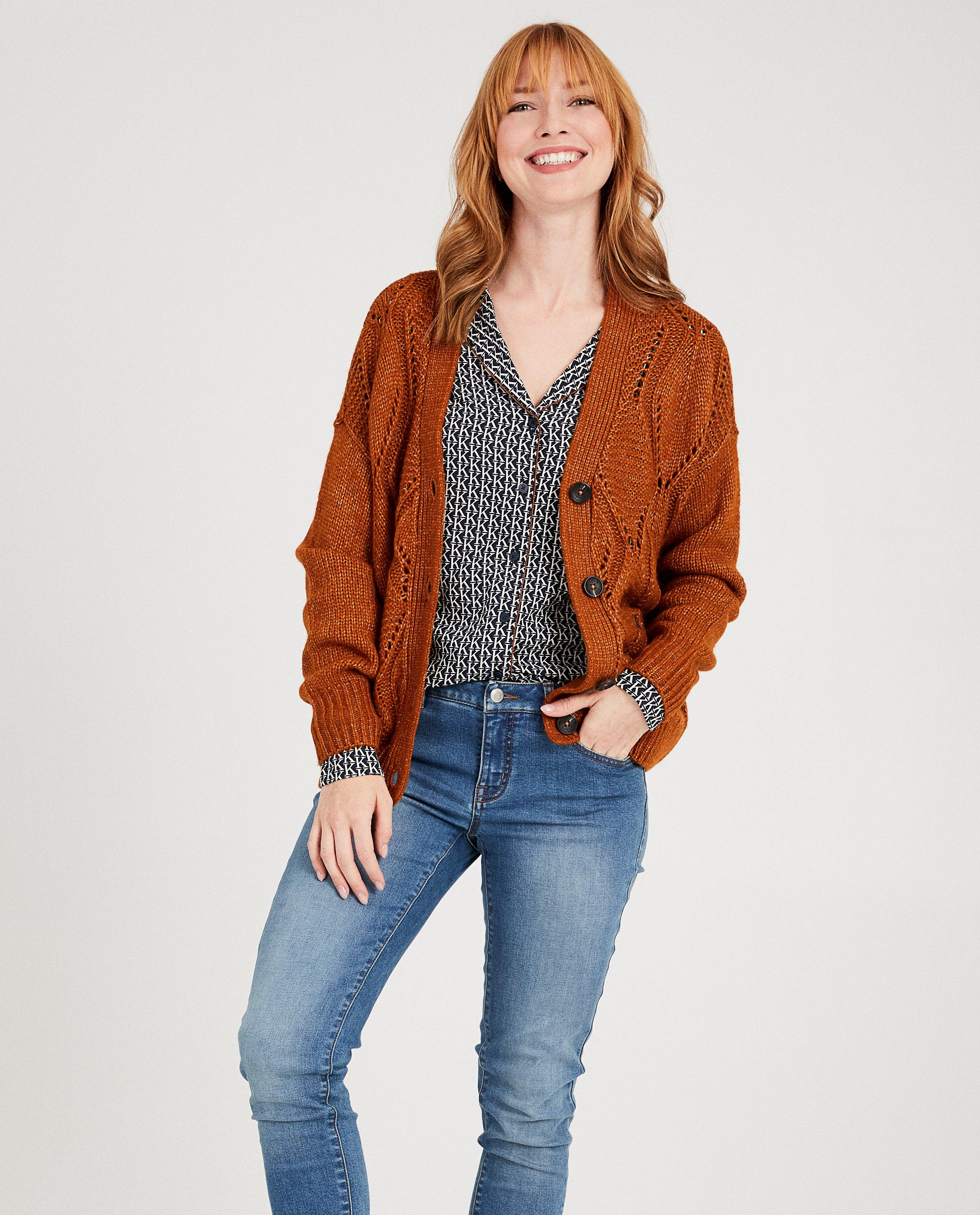 Cardigans - Roestbruin vest Karen Damen
