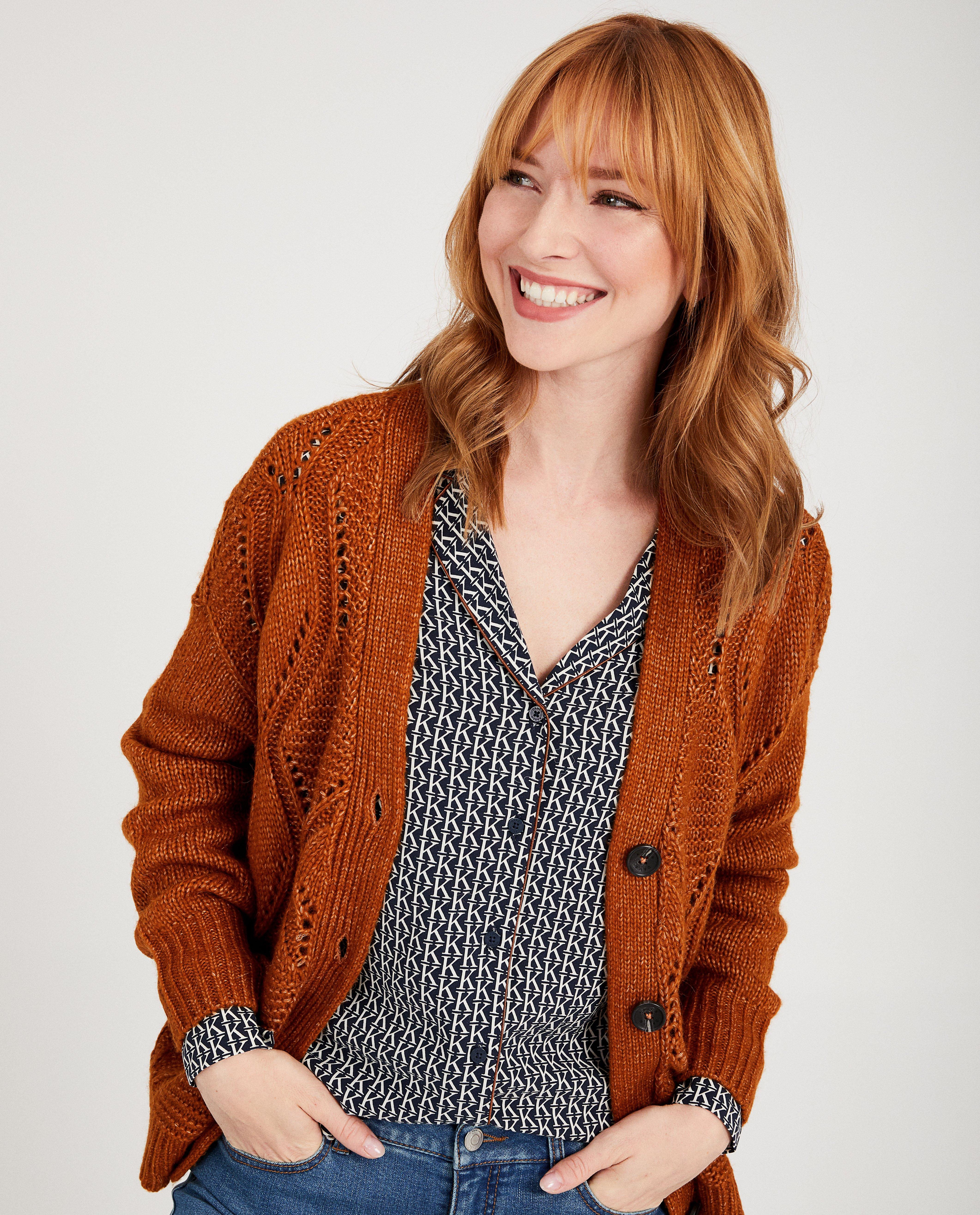 Cardigans - Roestbruin vest Karen Damen