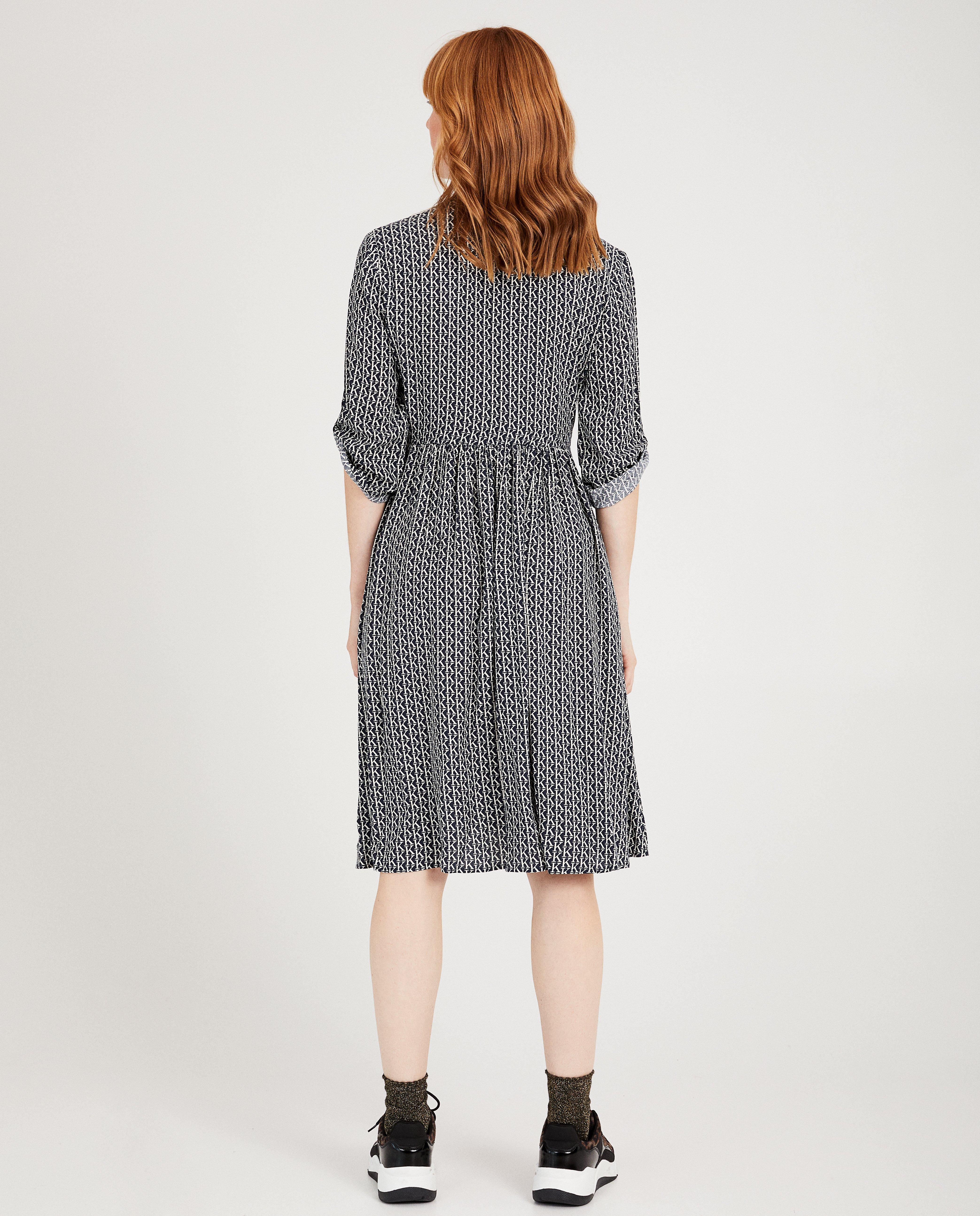 Kleedjes - Blauwe jurk met print Karen Damen