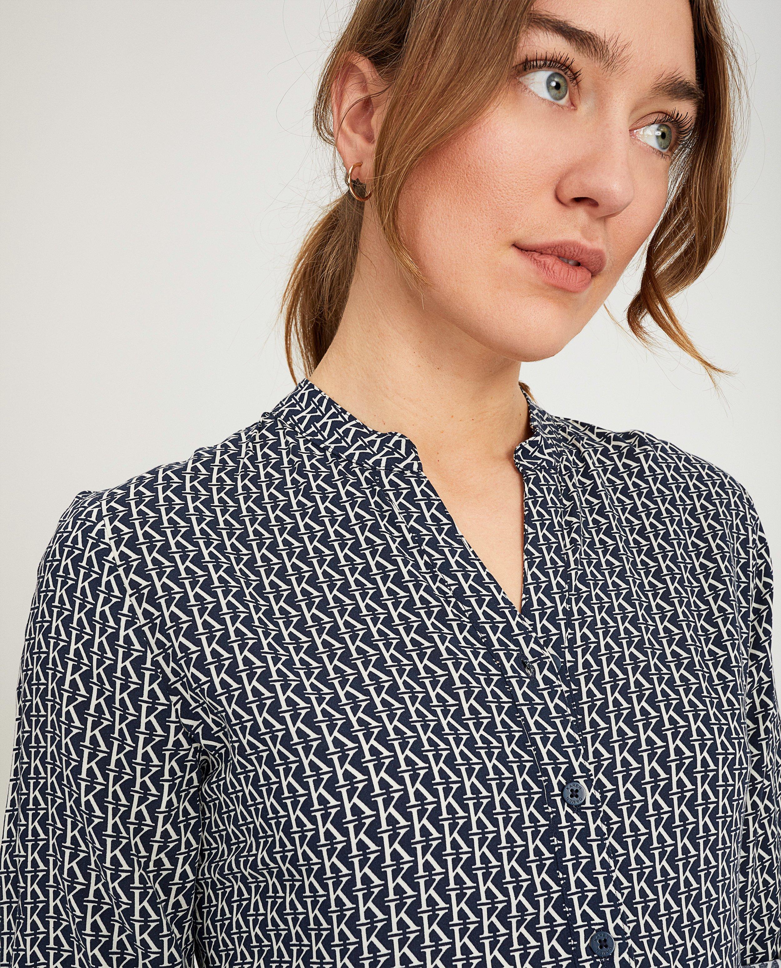 Kleedjes - Blauwe jurk met print Karen Damen