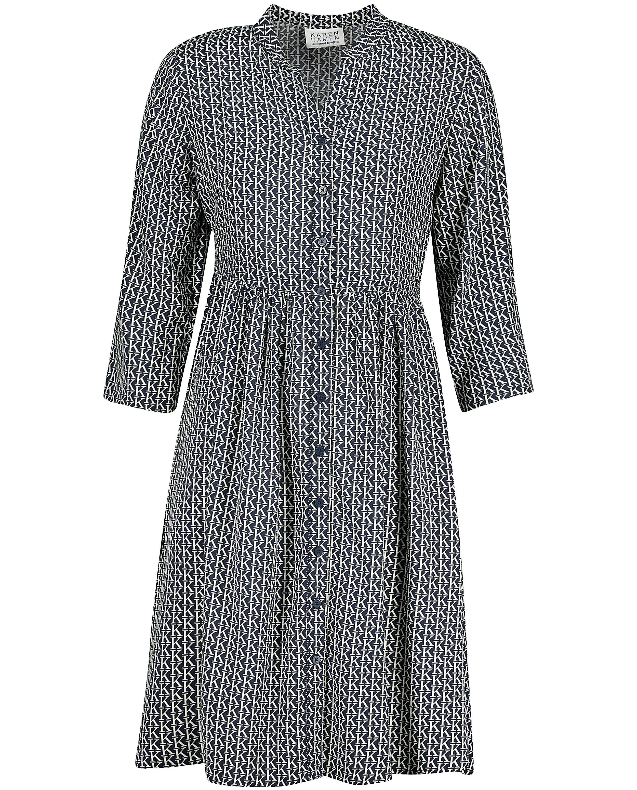 Kleedjes - Blauwe jurk met print Karen Damen