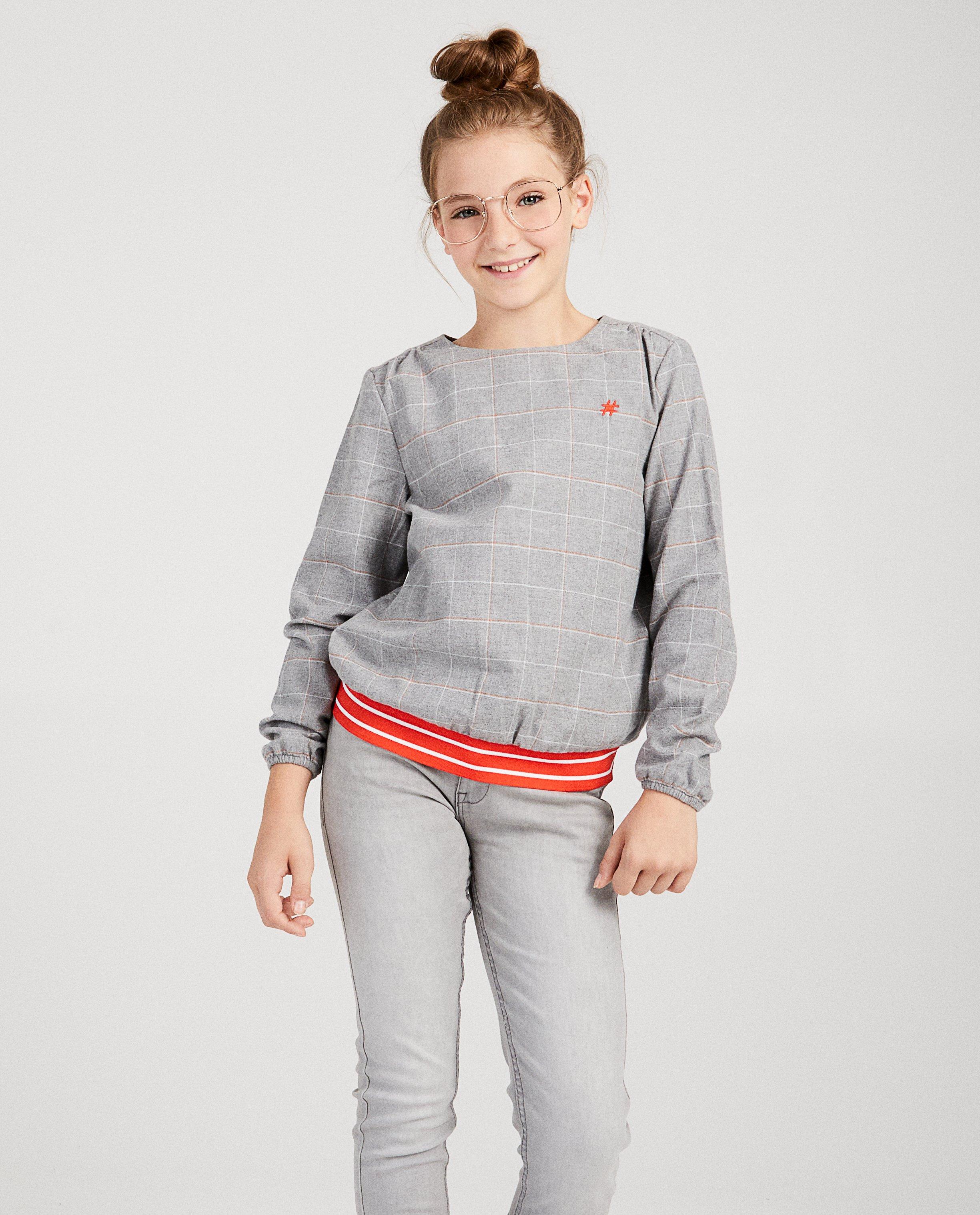 Hemden - Grijze blouse met ruit #LikeMe