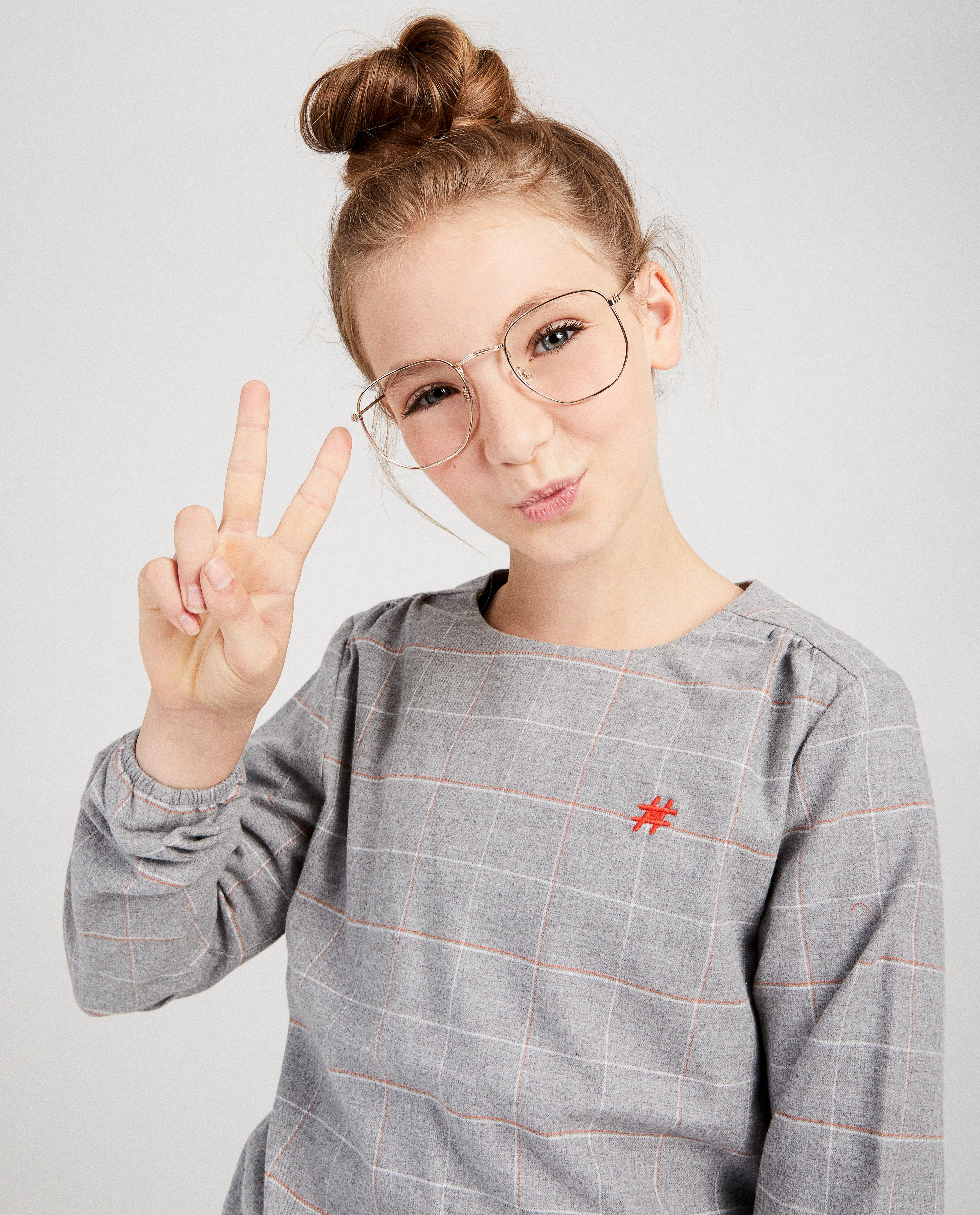 Hemden - Grijze blouse met ruit #LikeMe
