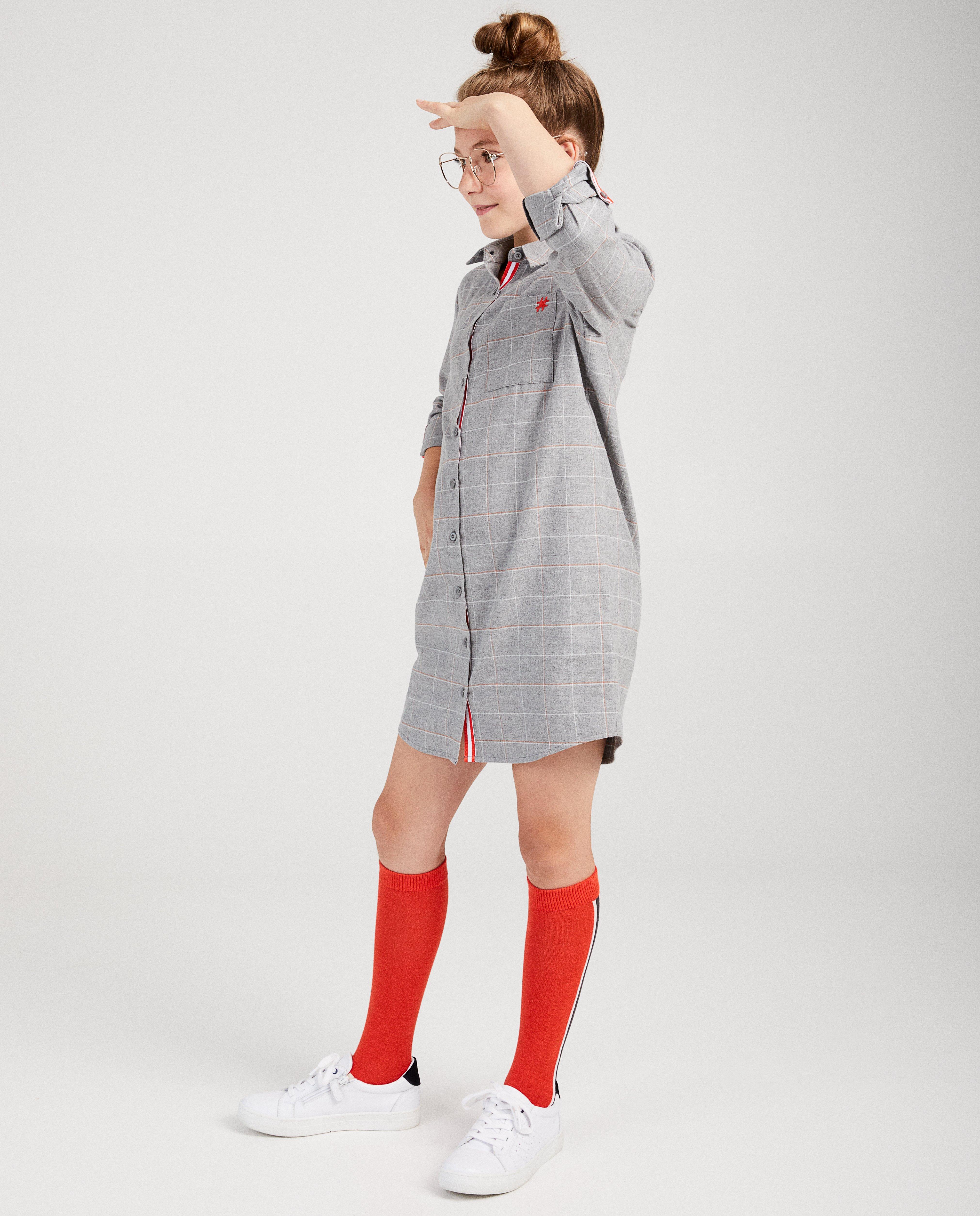 Robe grise #LikeMe, carreaux - sur toute la surface - Like Me