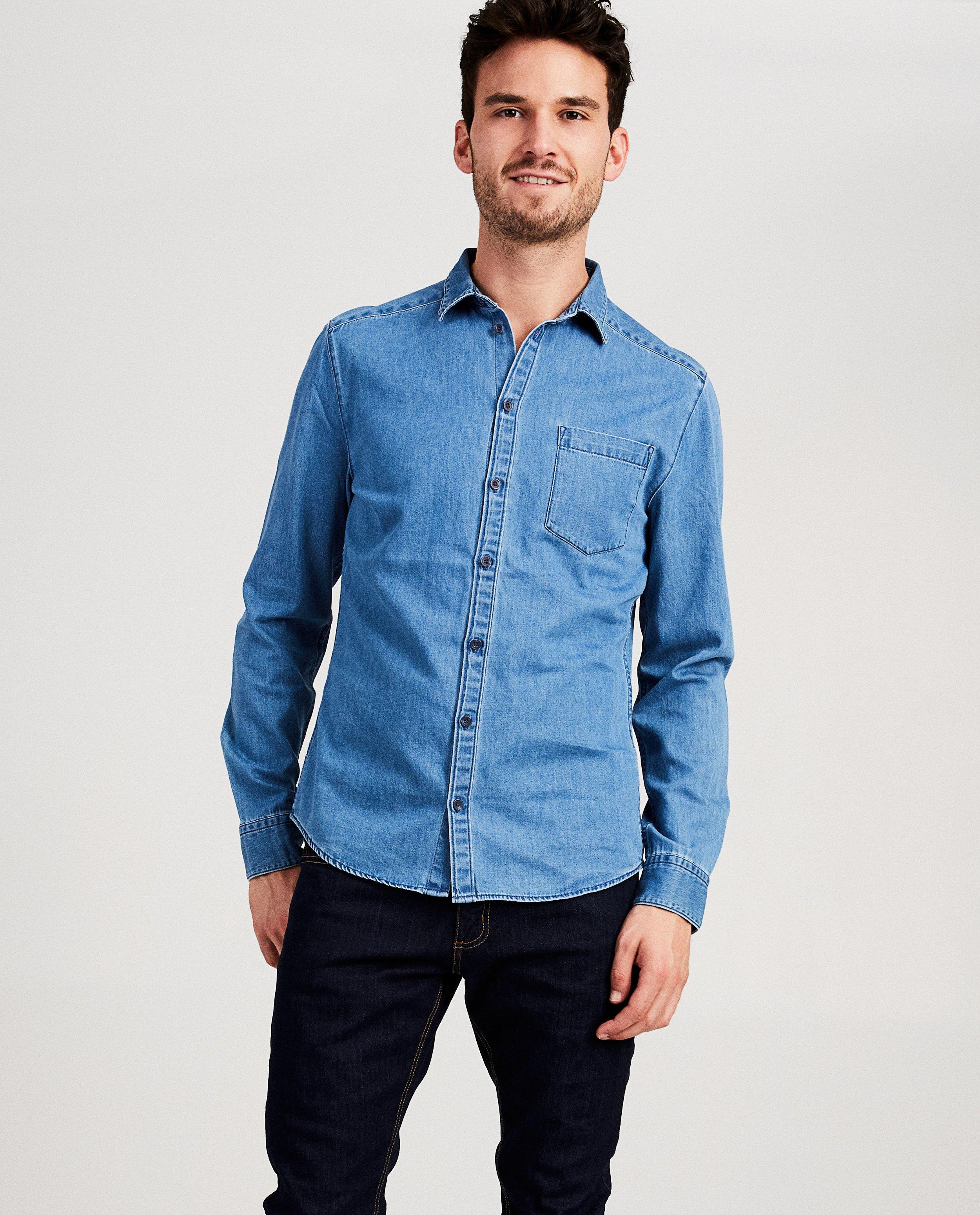 Hemden - Blauw hemd van denim