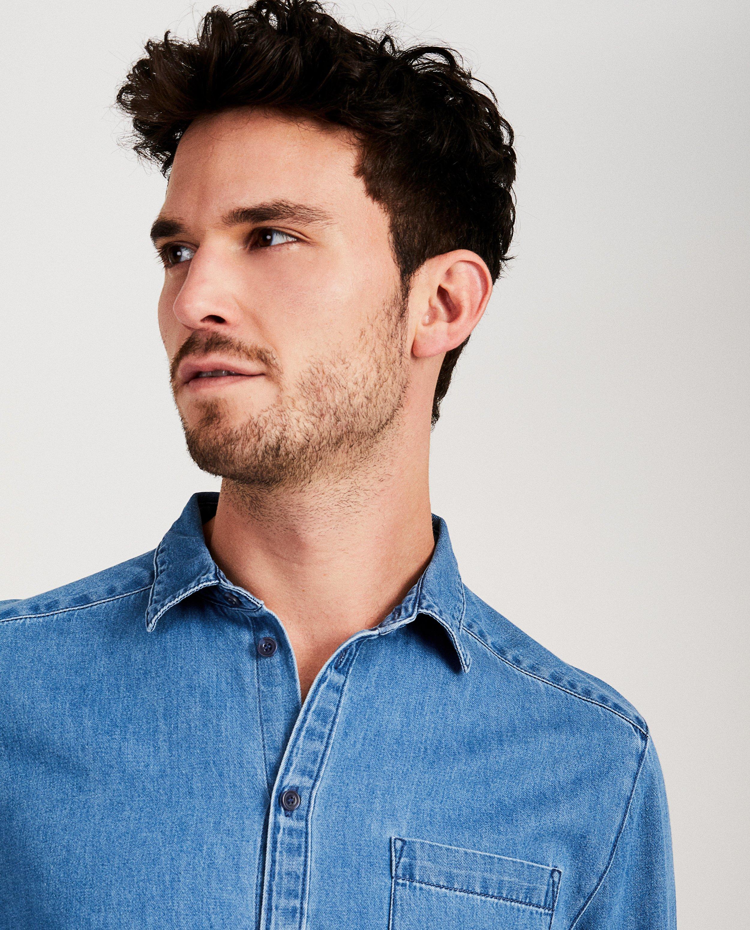 Hemden - Blauw hemd van denim