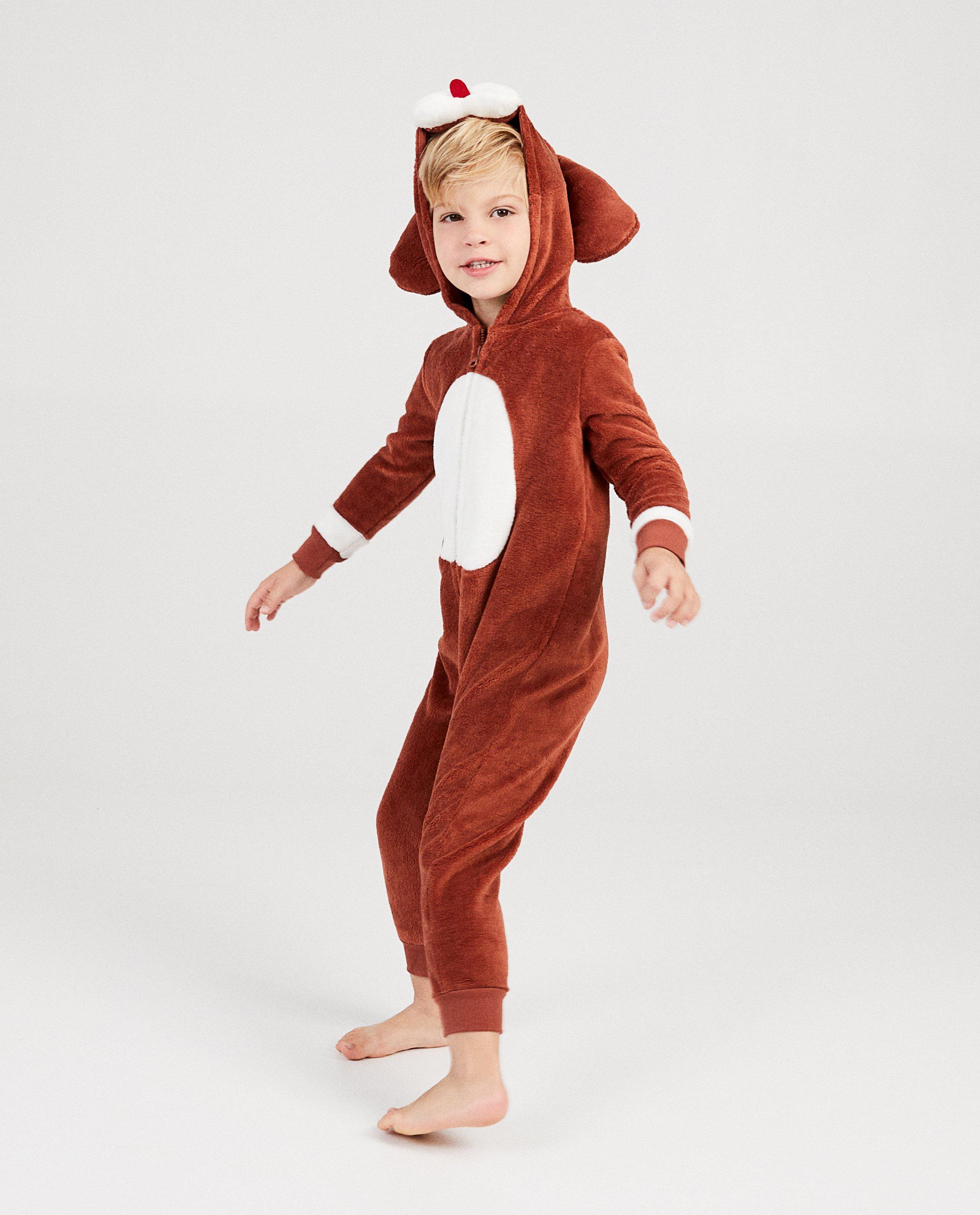 Bruine hond onesie - faux-fur - JBC