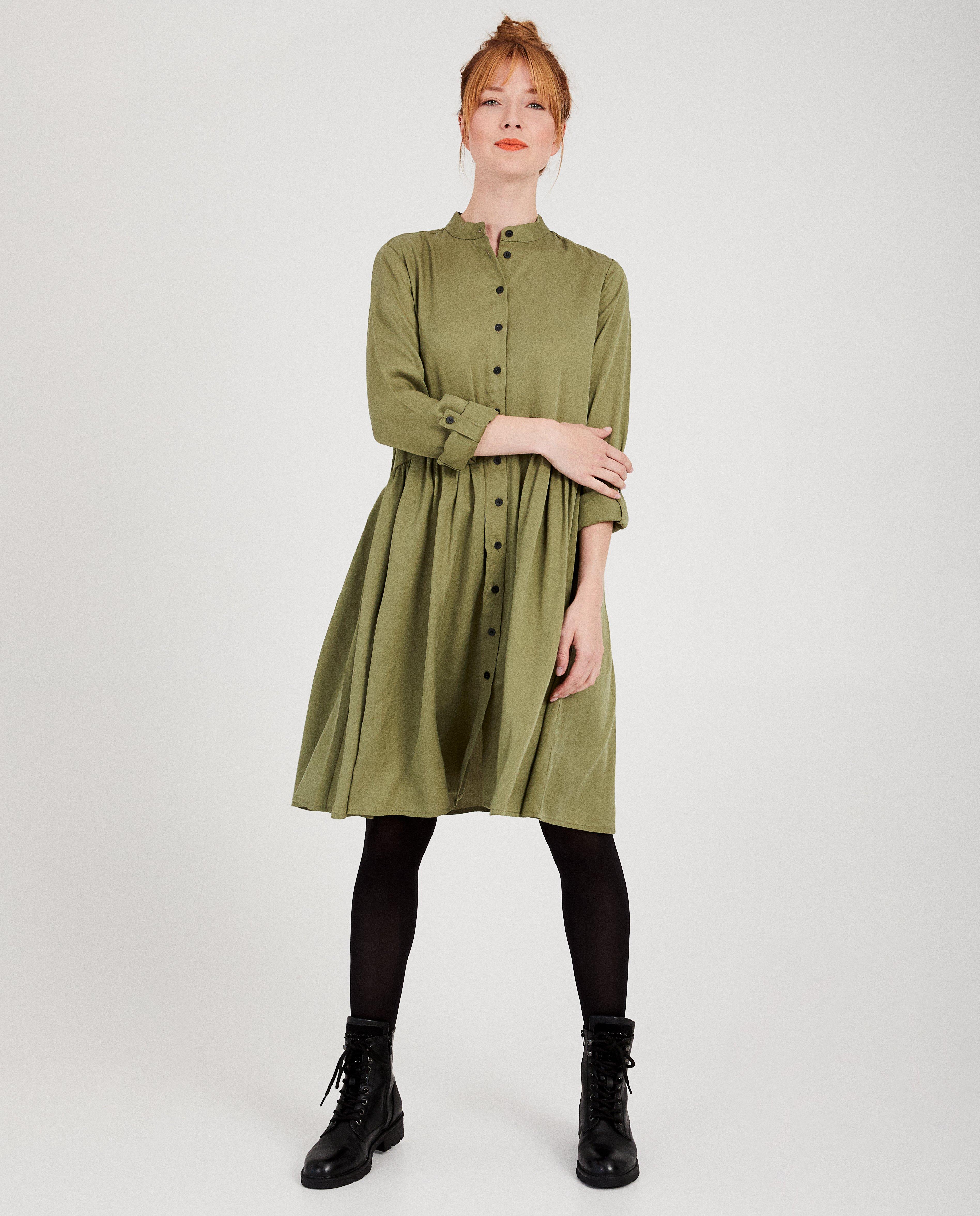 Robes - Robe verte en lyocell I AM