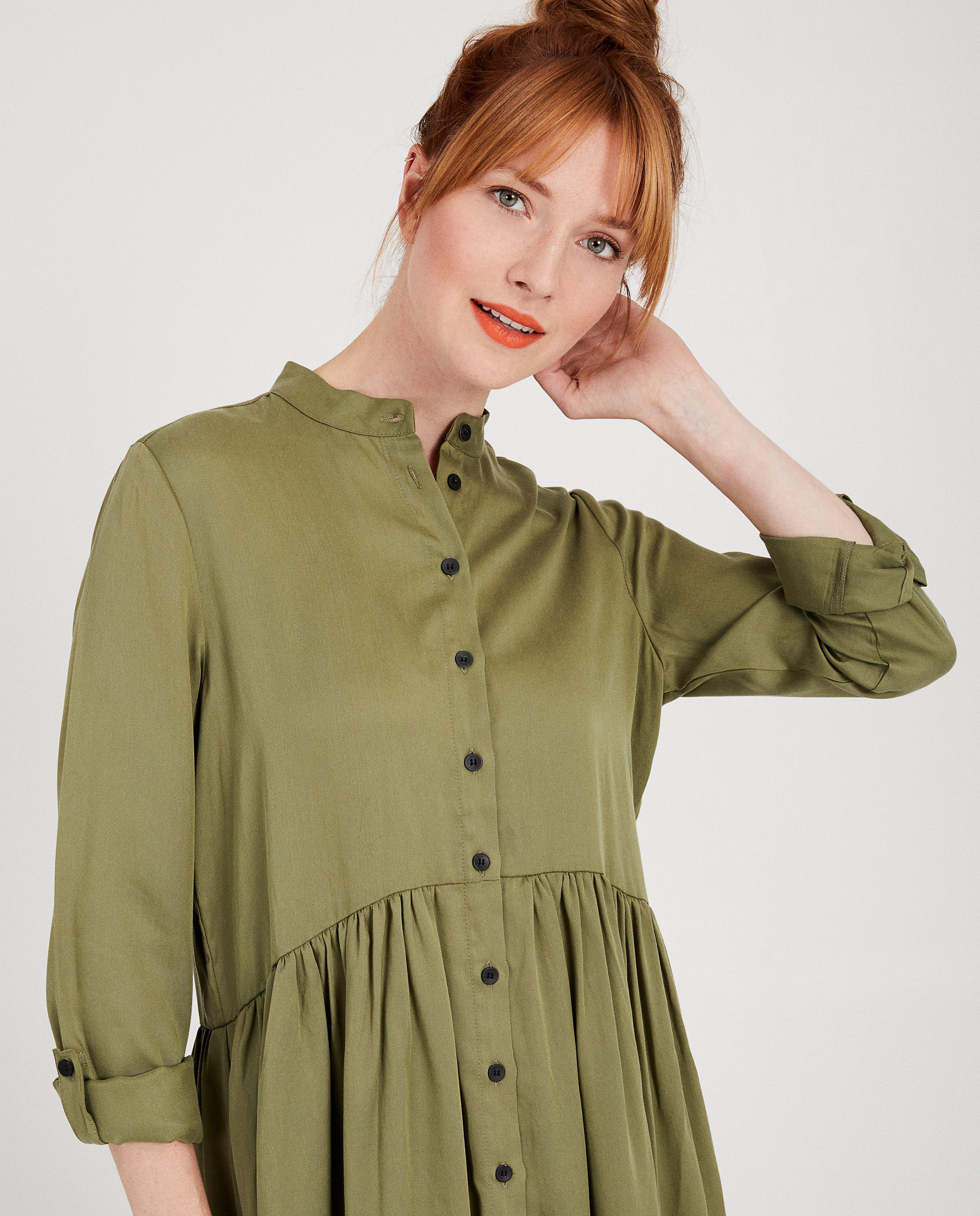 Robes - Robe verte en lyocell I AM
