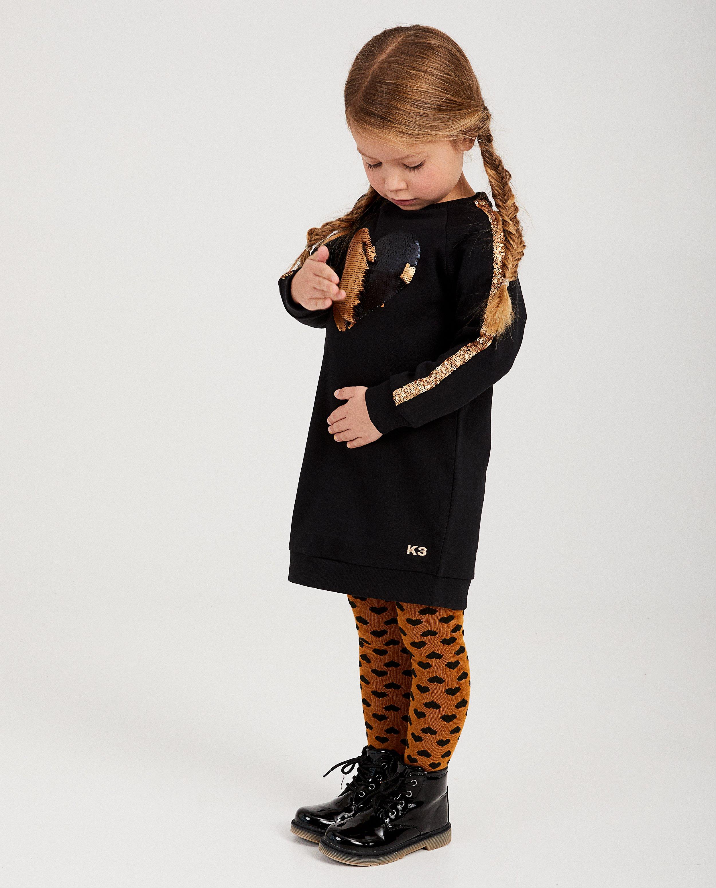 Robe noire à paillettes K3 - robe molletonnée - K3