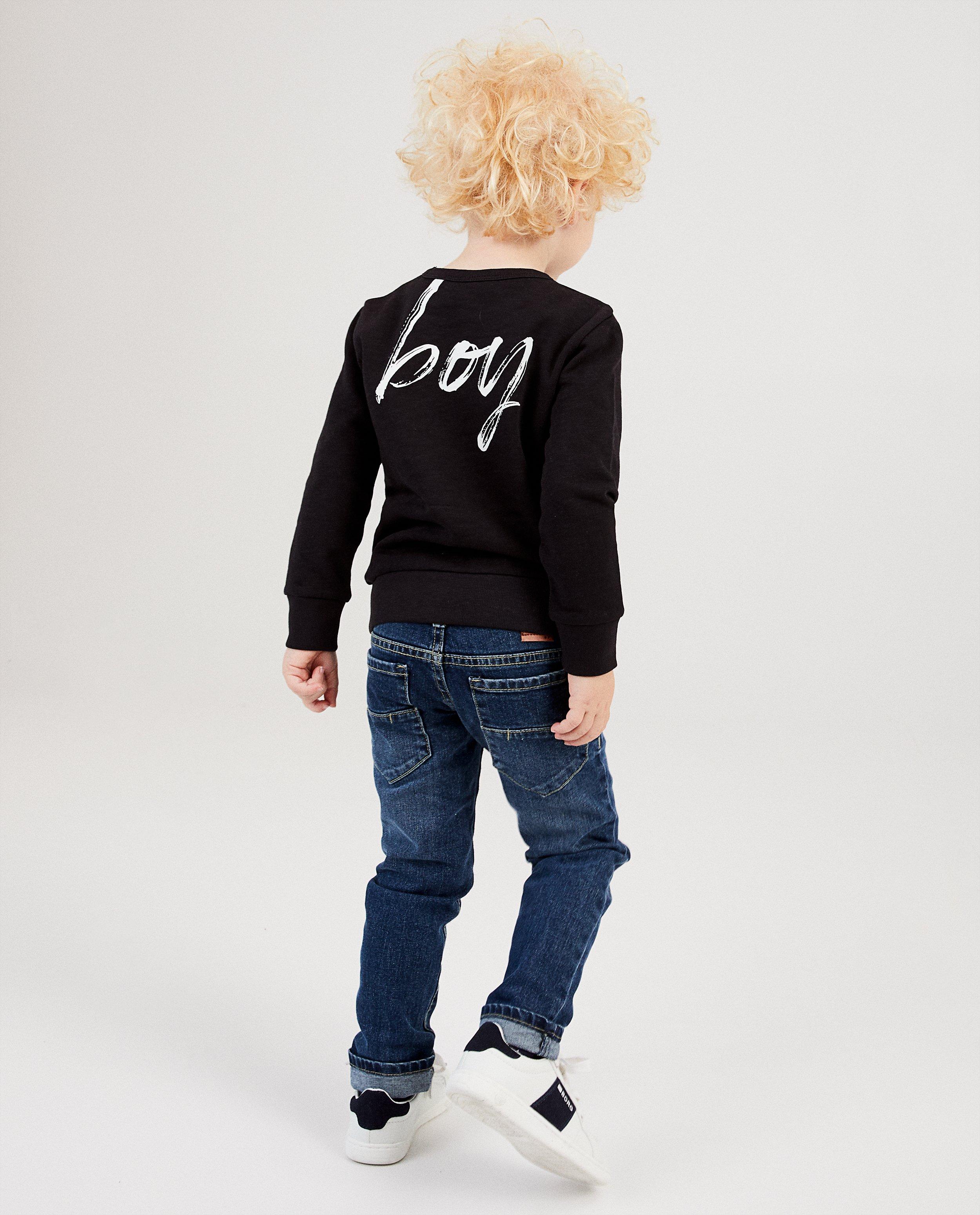 Zwarte sweater met quote BESTies - gevlamd katoen - Besties