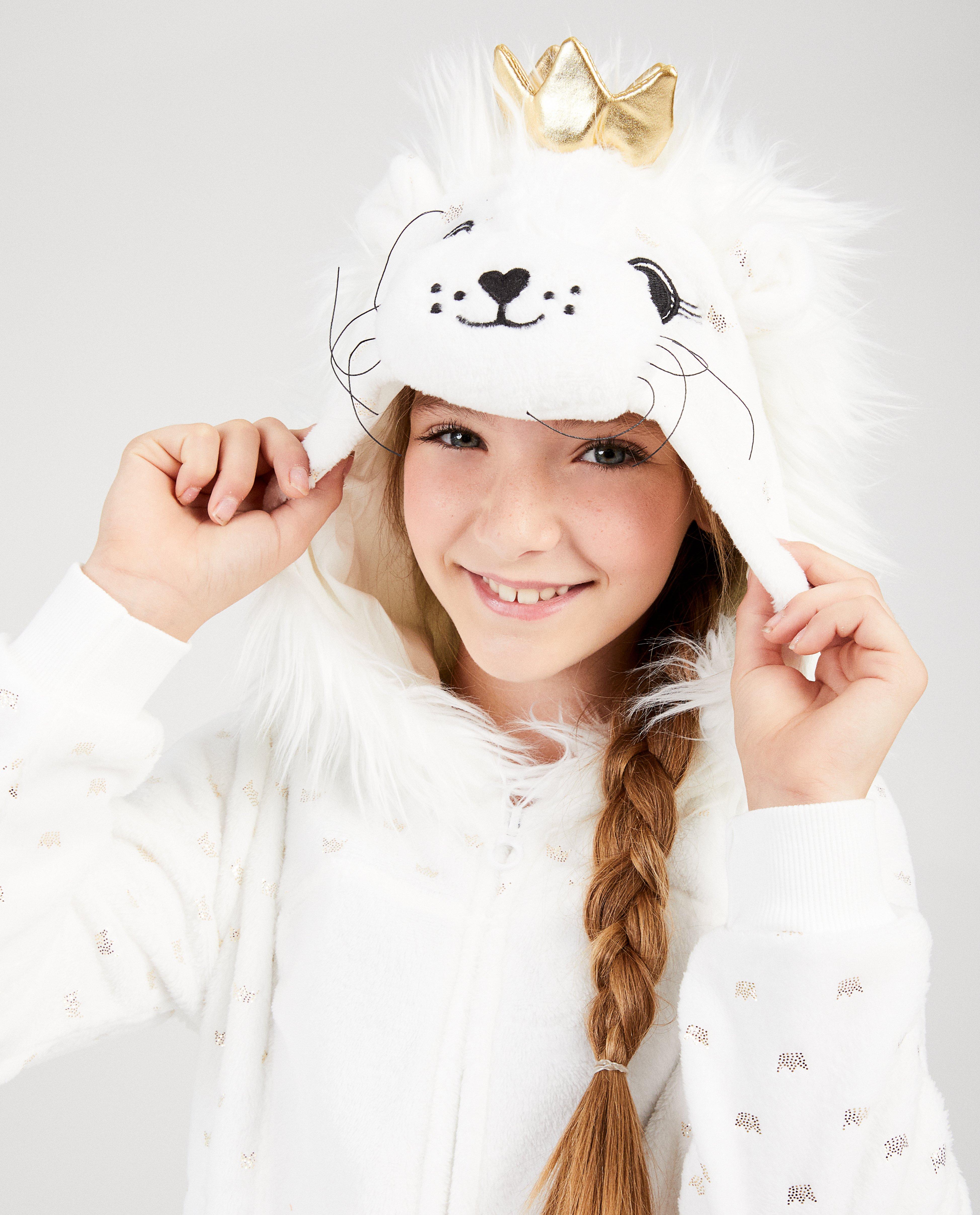 Nachtkleding - Witte jumpsuit met kroontje