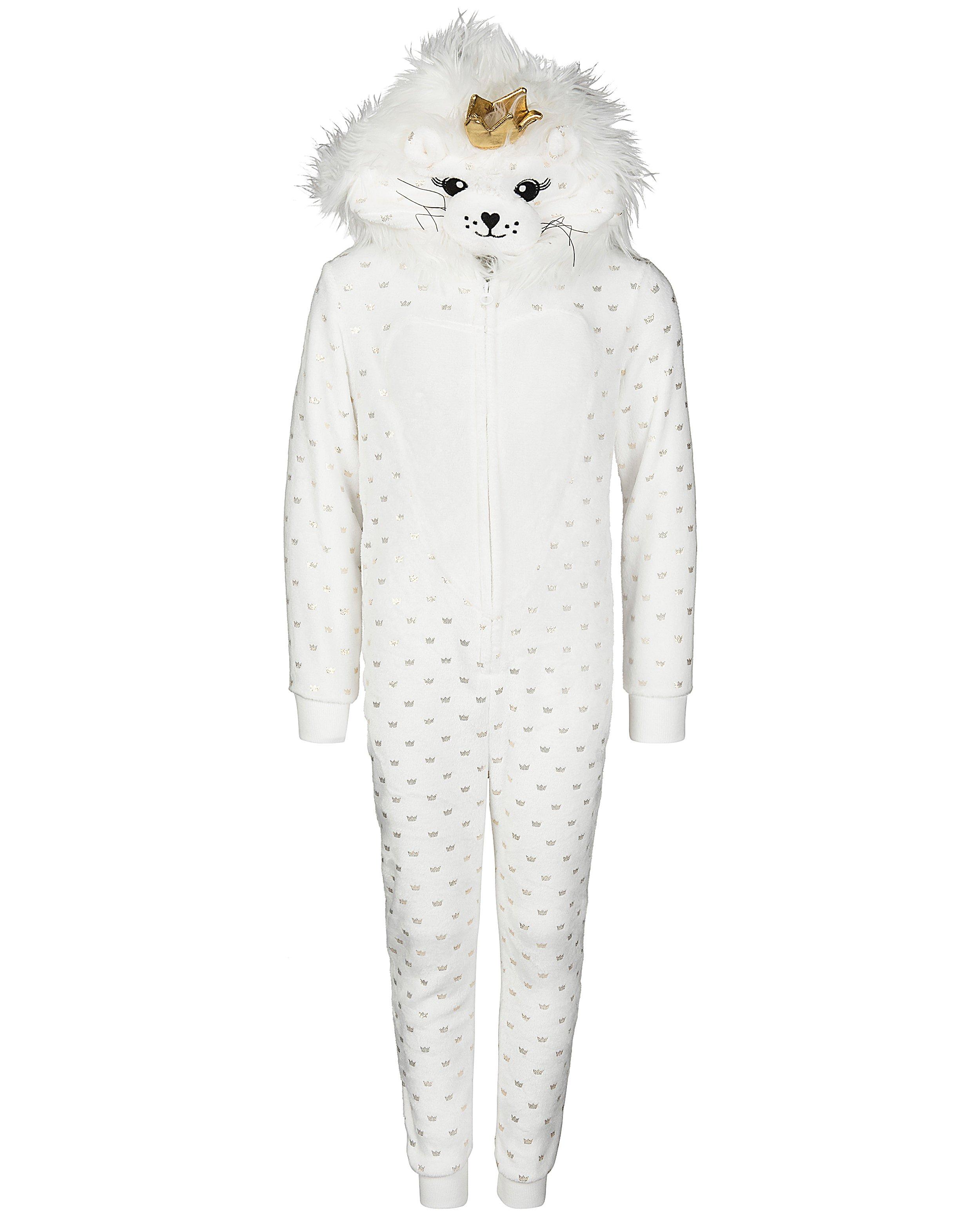 Nachtkleding - Witte jumpsuit met kroontje