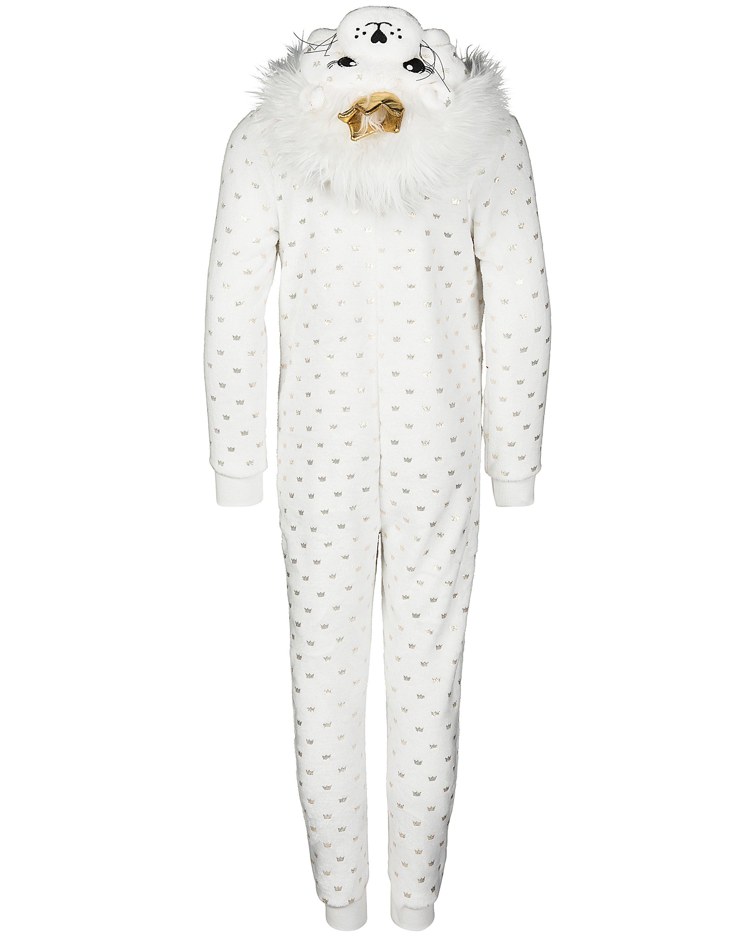 Nachtkleding - Witte jumpsuit met kroontje
