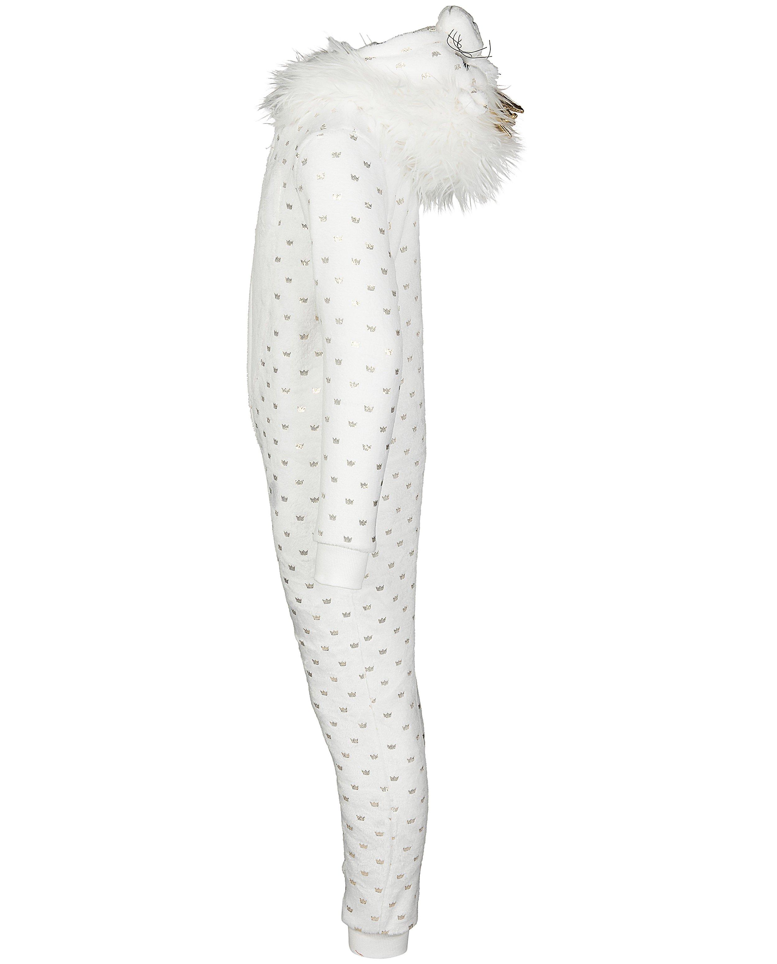 Nachtkleding - Witte jumpsuit met kroontje