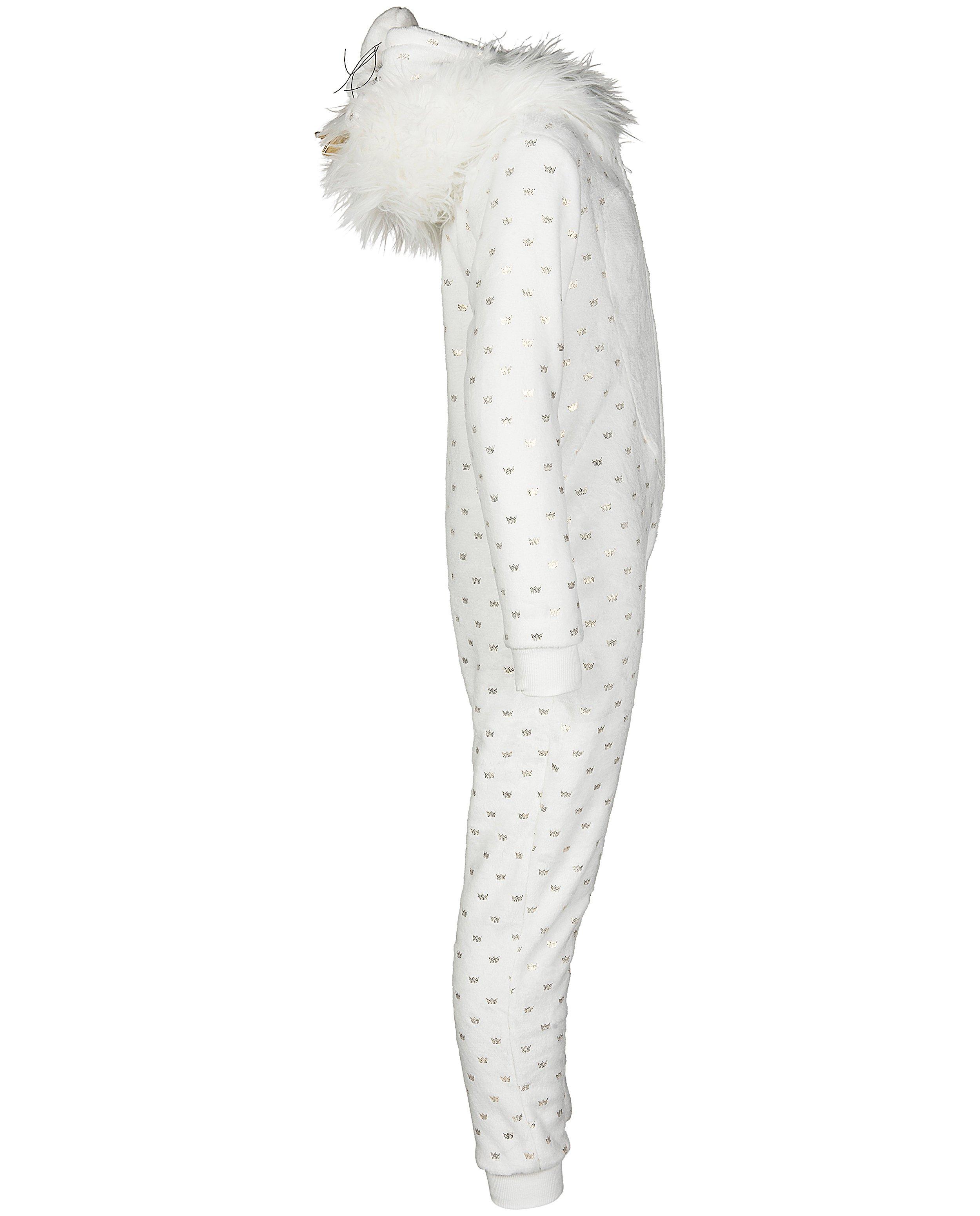 Nachtkleding - Witte jumpsuit met kroontje