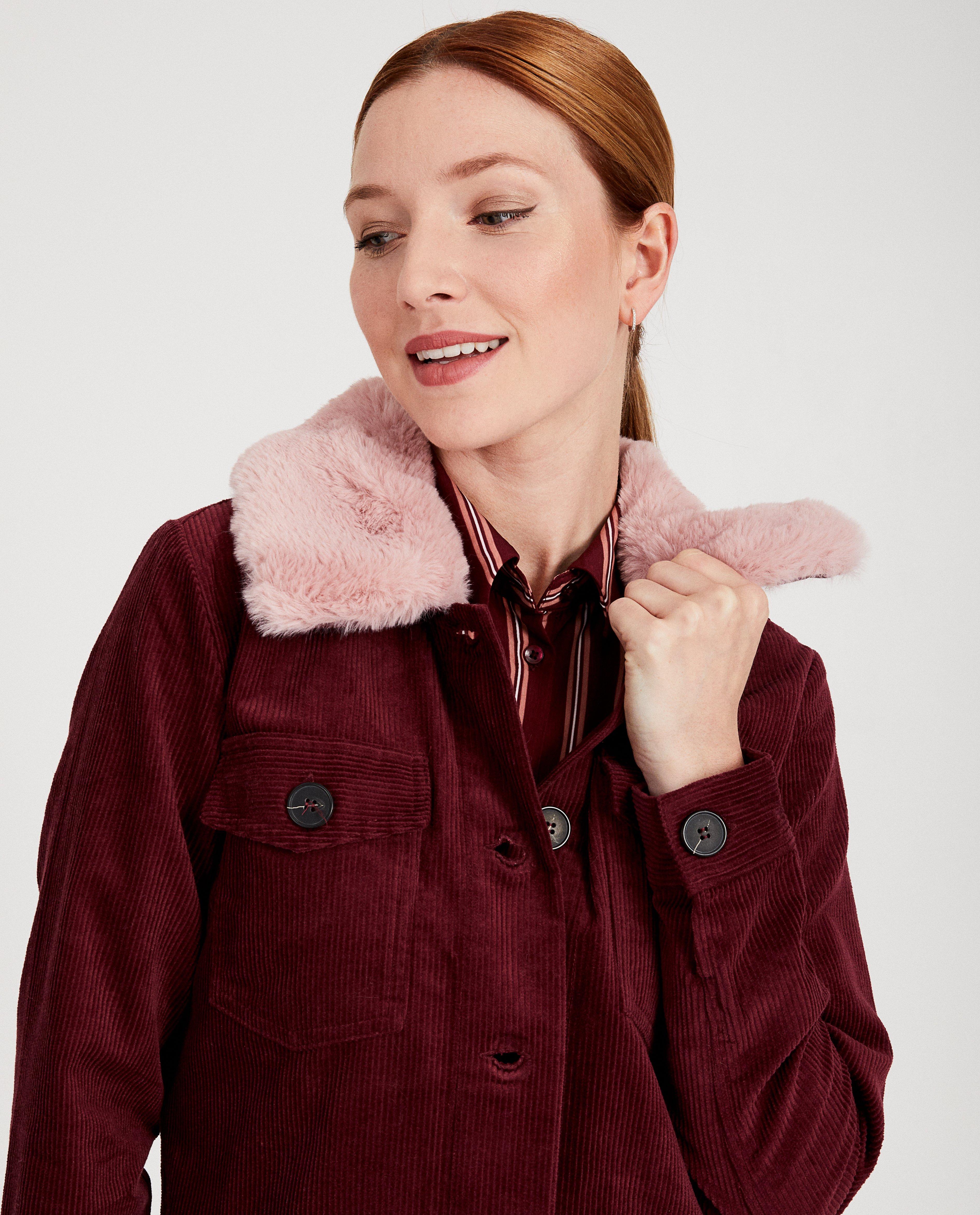 Blazers - Bordeaux jas met roze kraag Youh!