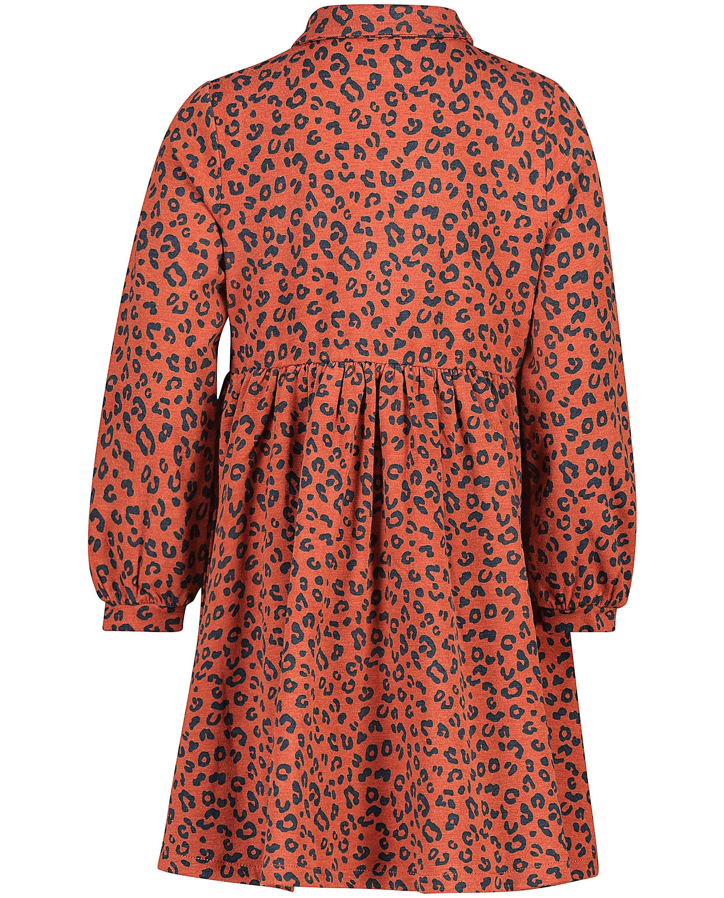 Kleedjes - Roestbruine jurk met luipaardprint